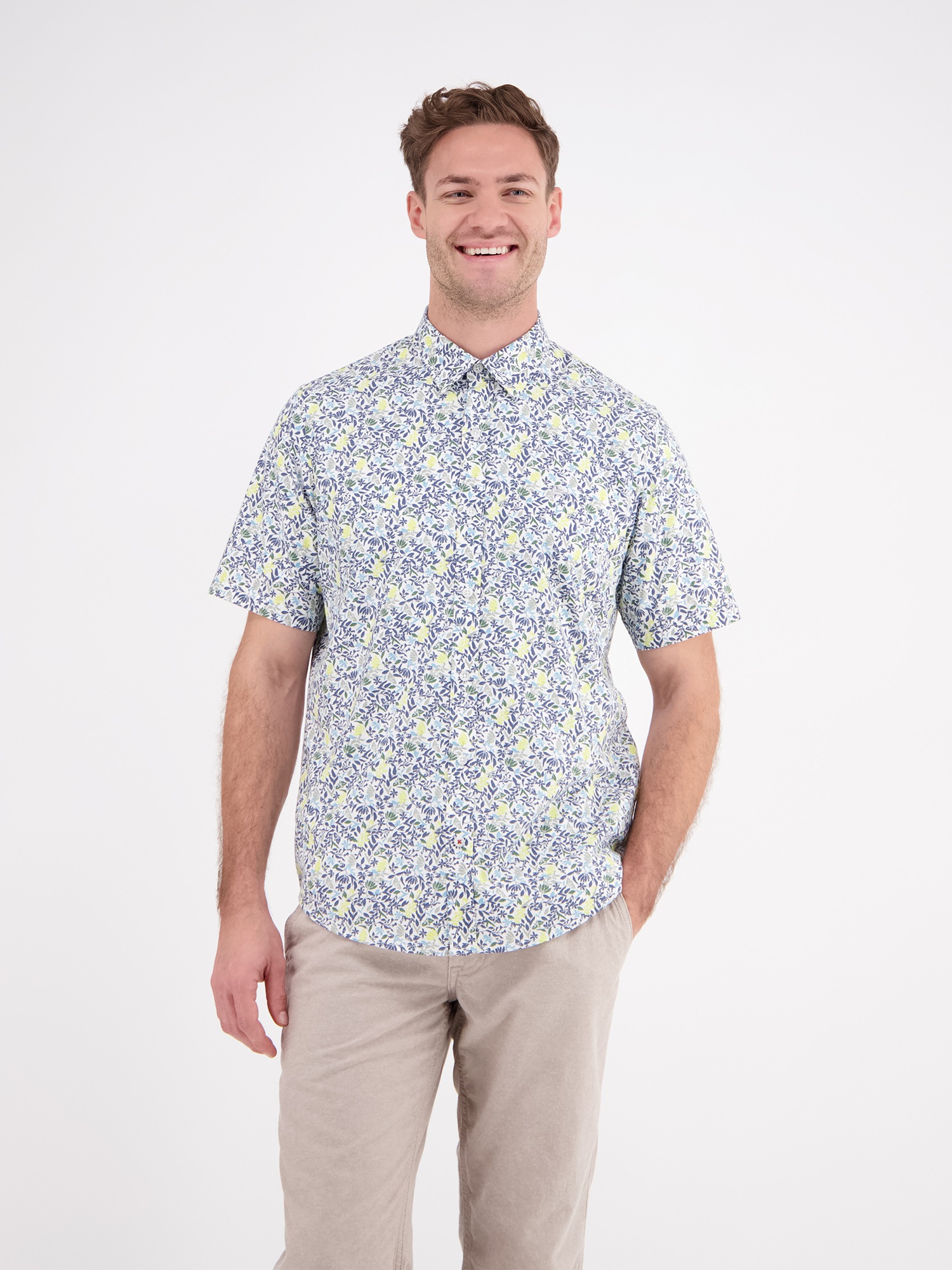 LERROS Kurzarmhemd »LERROS Herren Halbarmhemd, floral bedruckt«