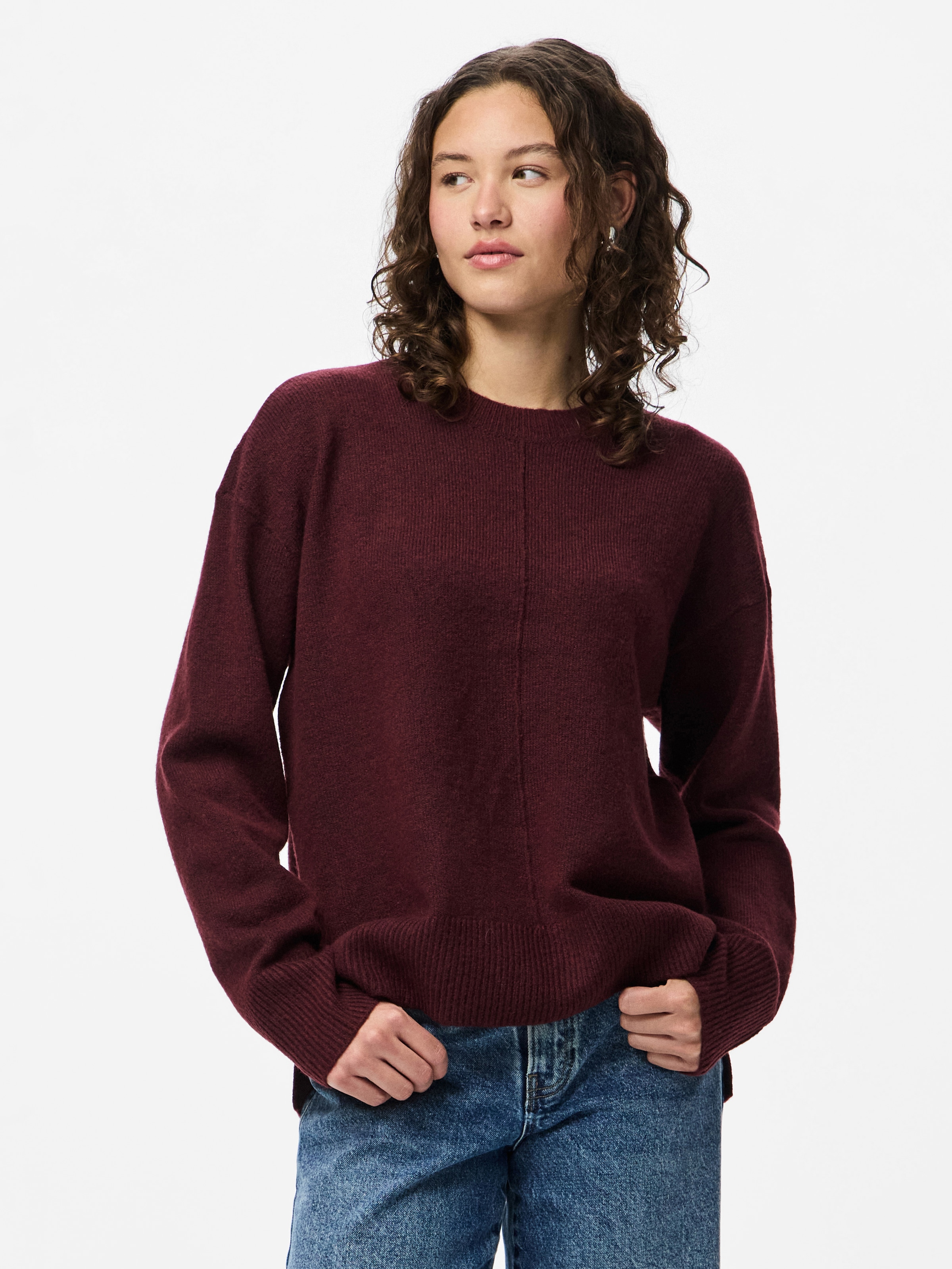 Image of pieces Strickpullover "PCMALOU LS O-NECK CUTLINE KNIT NOOS BC"