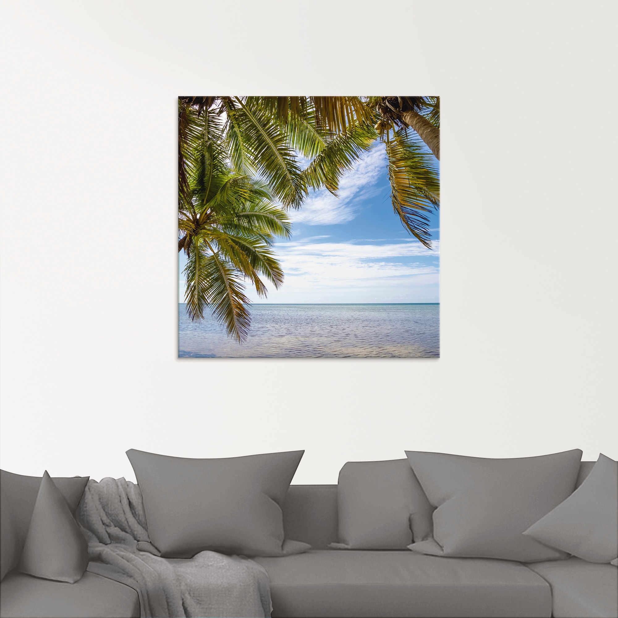 Artland Glasbild »Florida Keys Das Meer«, Bäume, (1 St.), in verschiedenen Grössen