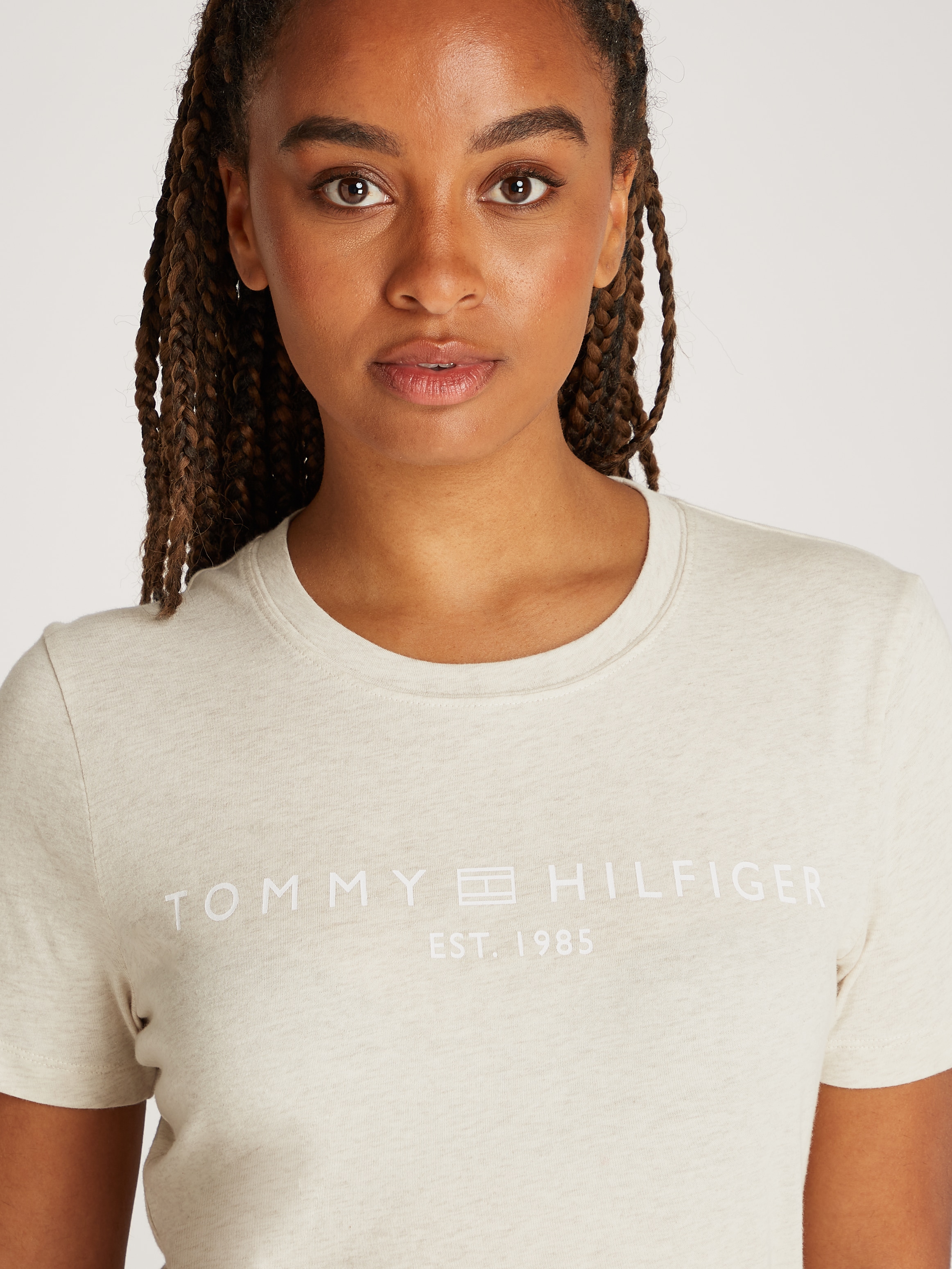 Tommy Hilfiger T-Shirt »REG CORP LOGO C-NK SS«, mit Logoschriftzug