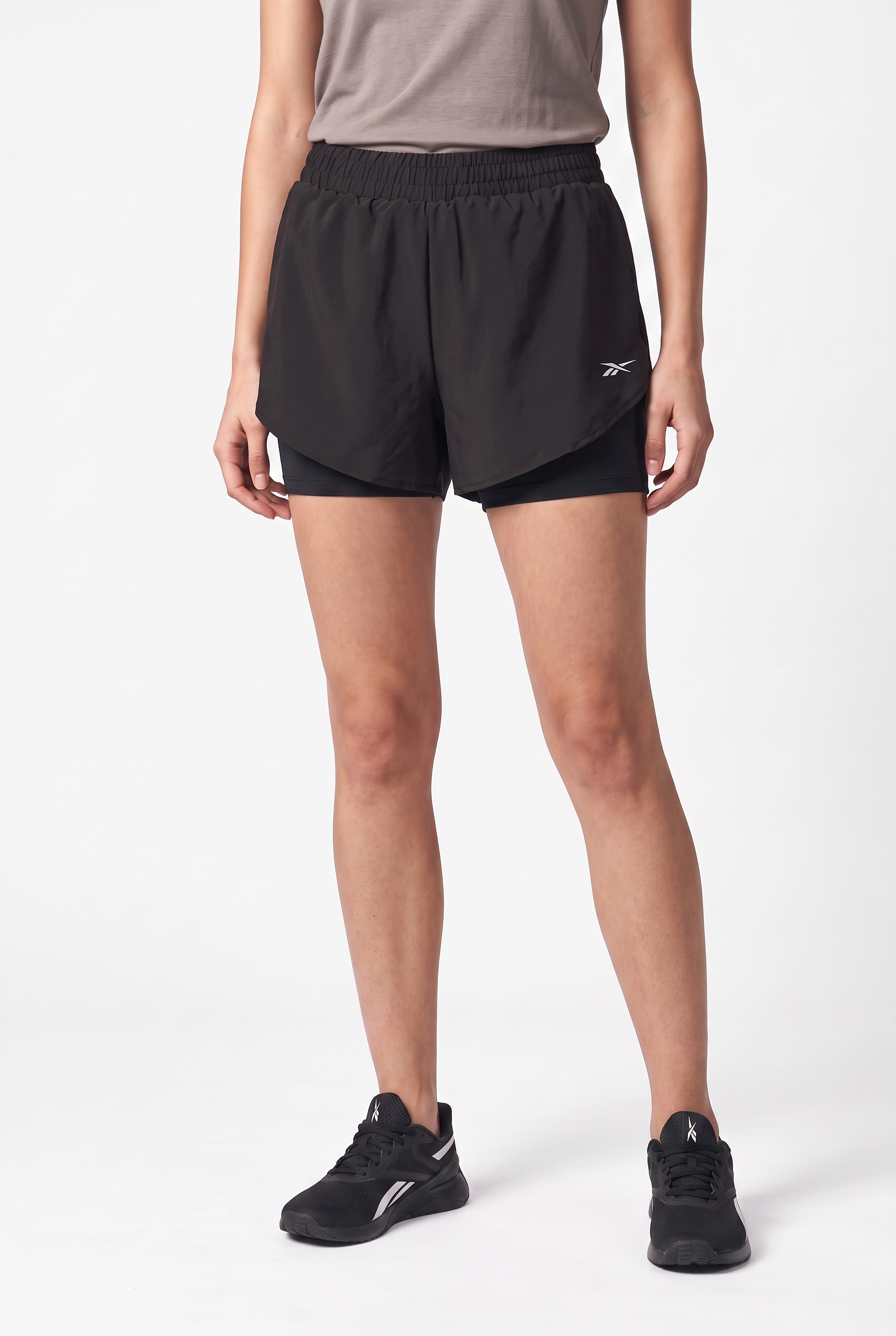Image of Reebok Laufshorts "ID RUNNING 3" 2-IN-1 SHORTS" 2-in-1-Design, aus Polyester, mit Elasthan