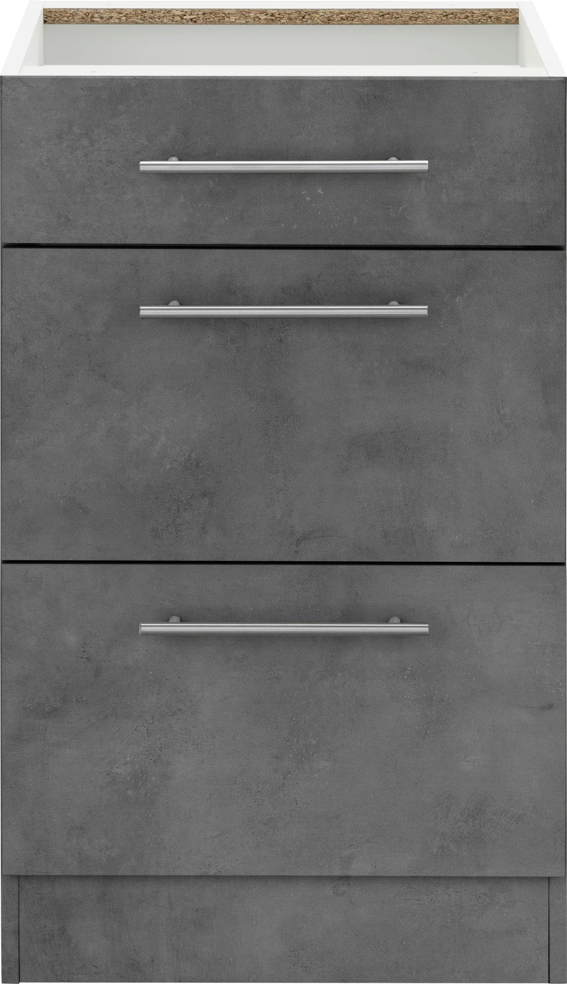 wiho Küchen Unterschrank »Cali« 50 cm breit, mit 2 grossen Auszügen ohne Arbeitsplatte