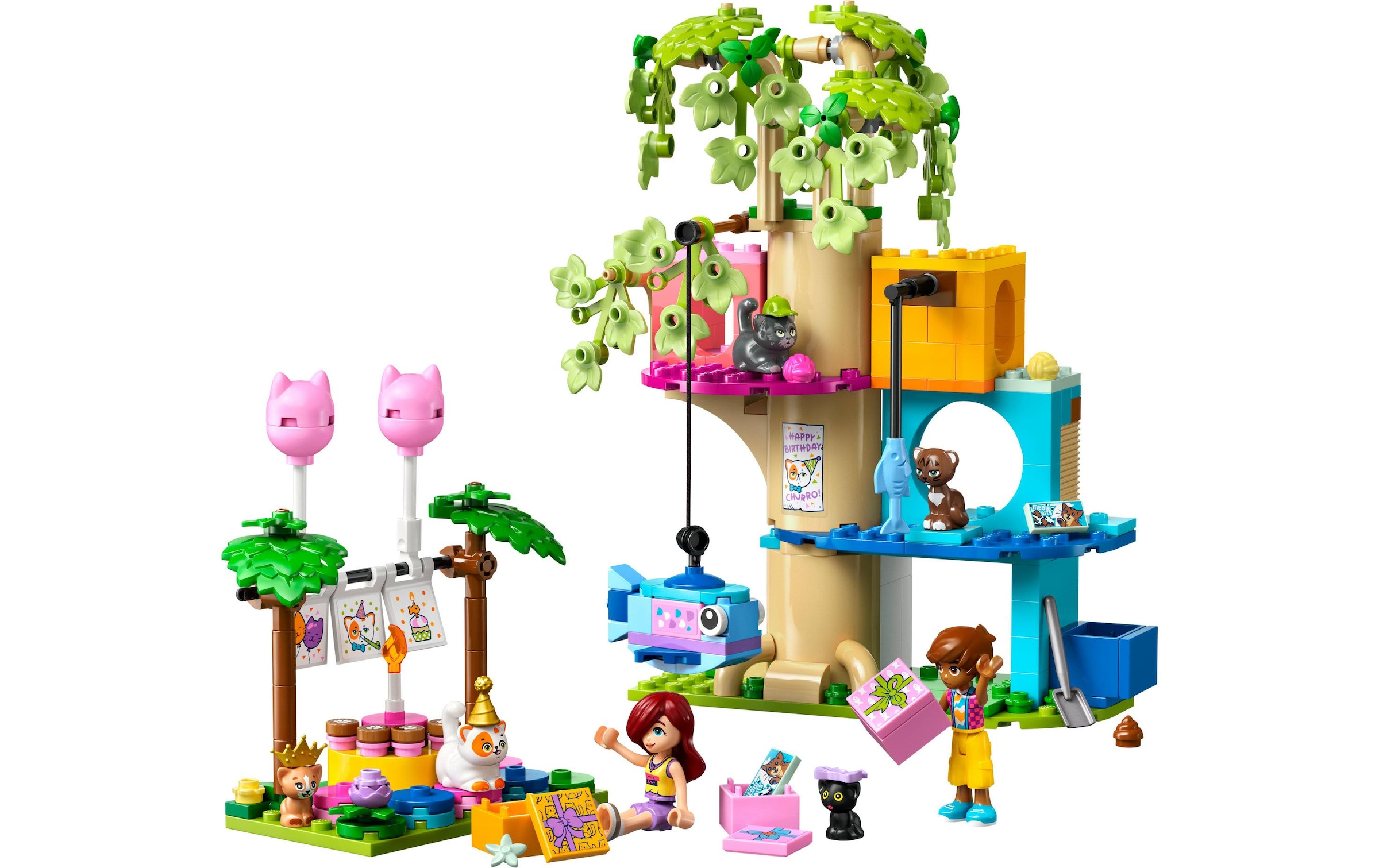 LEGO® Spielbausteine »Friends Katzengeburtstagsparty & Baumhaus 42666«, (321 St.)