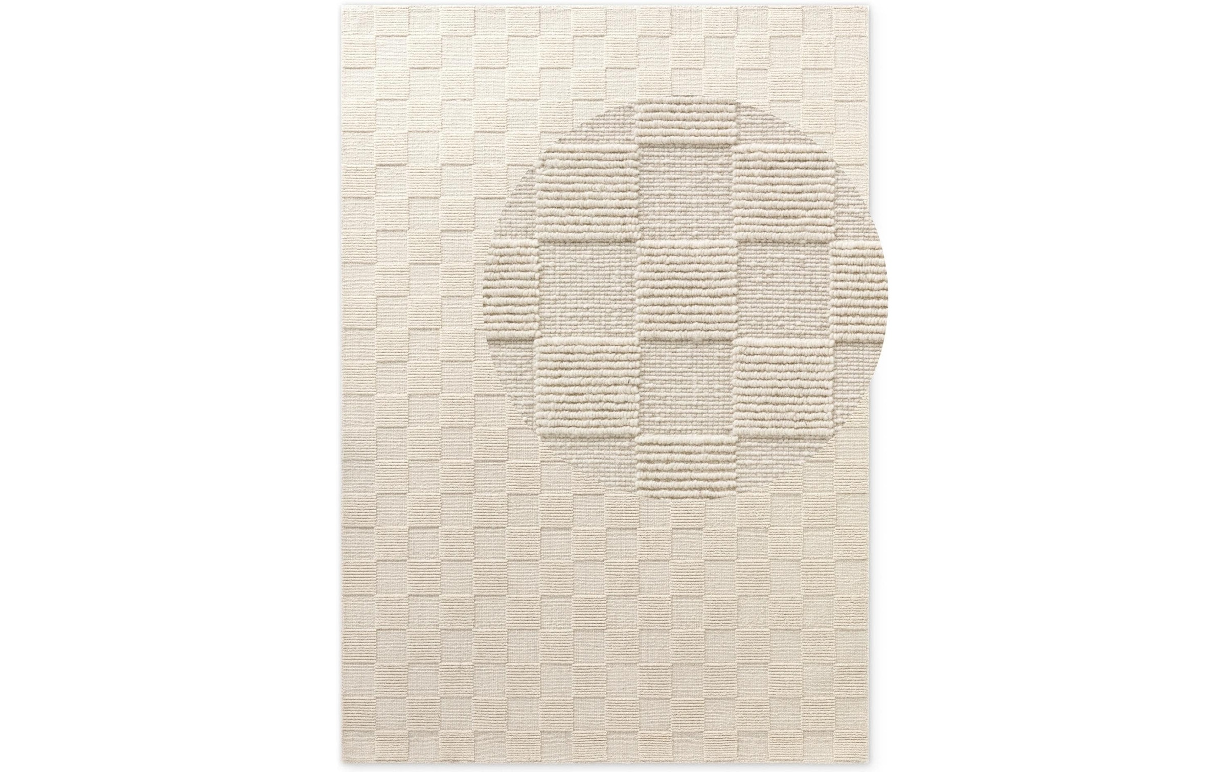 Villeroy & Boch Tapis en laine »Scala« Rectangulaire 10 mm Höhe Handgewebt, Wolle, Kariert, Natur, 3D-Struktur, Karo, Wohnzimmer