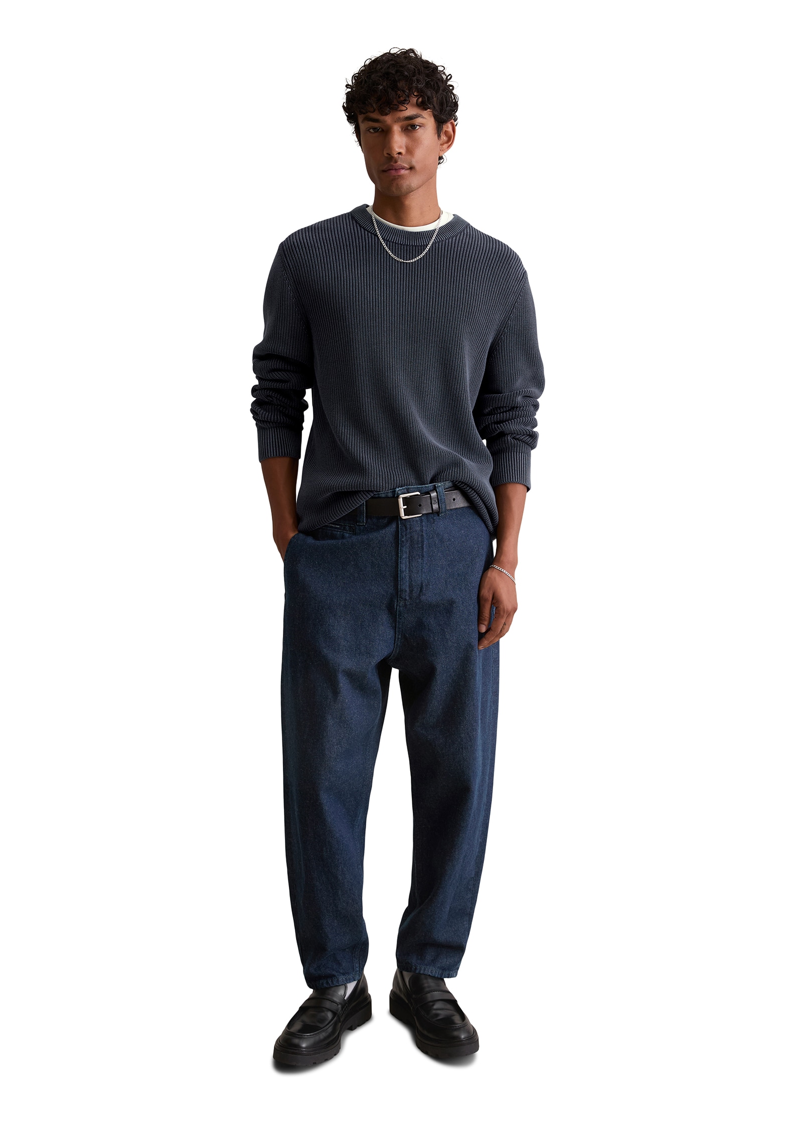 Marc O'Polo DENIM Pull à col rond »loose fit mit speziellem Farbeffekt«