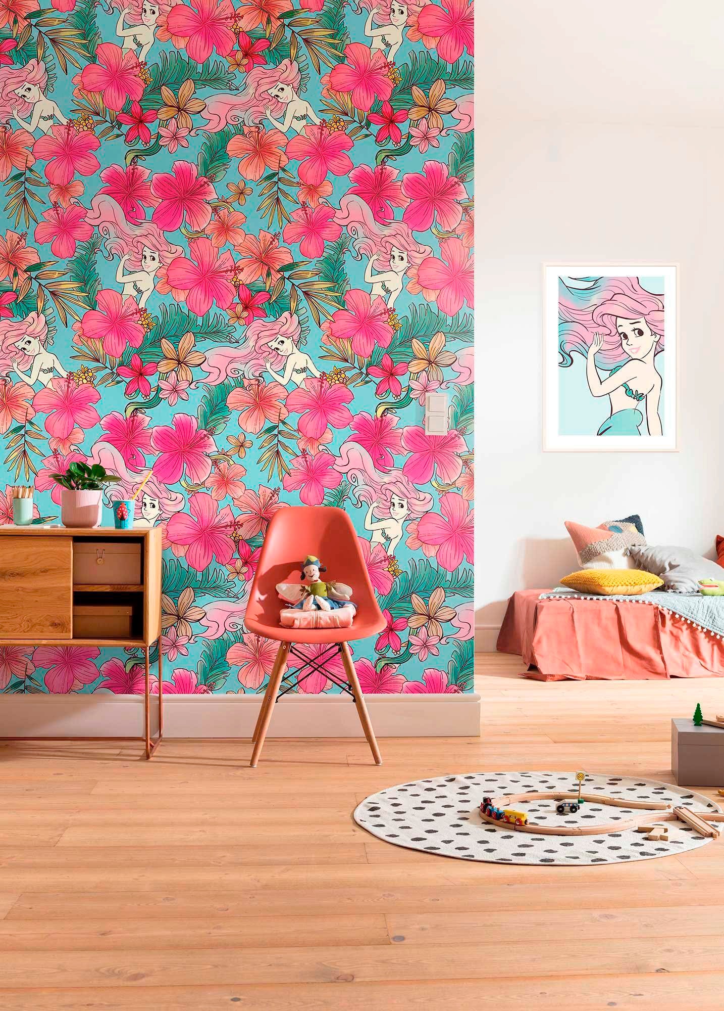 Komar Vliestapete »Digitaldruck Vlies - Ariel Pink Flower - Grösse 200 x 280 cm«, bedruckt, Kinderzimmer