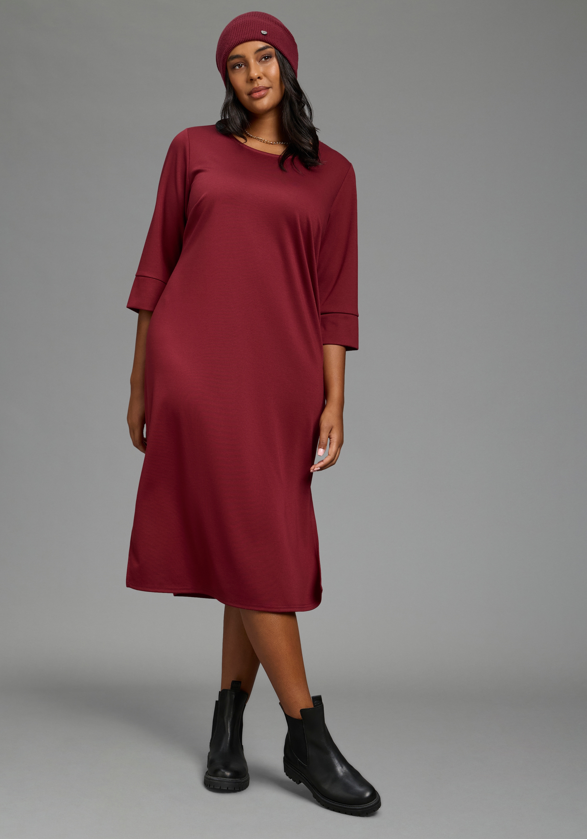 Laura Scott CURVE Robe midi »Grosse Grössen« robe midi longueur mollet, coupe ajustée