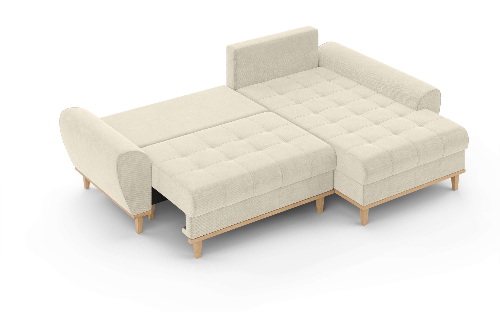 Home affaire Ecksofa »Ahrdorf mit Bettfunktion und Bettkasten, Masse: B/H/T 268/86/175 cm«, L-Form mit 3 Rückenkissen und moderne gerundete Armlehnen