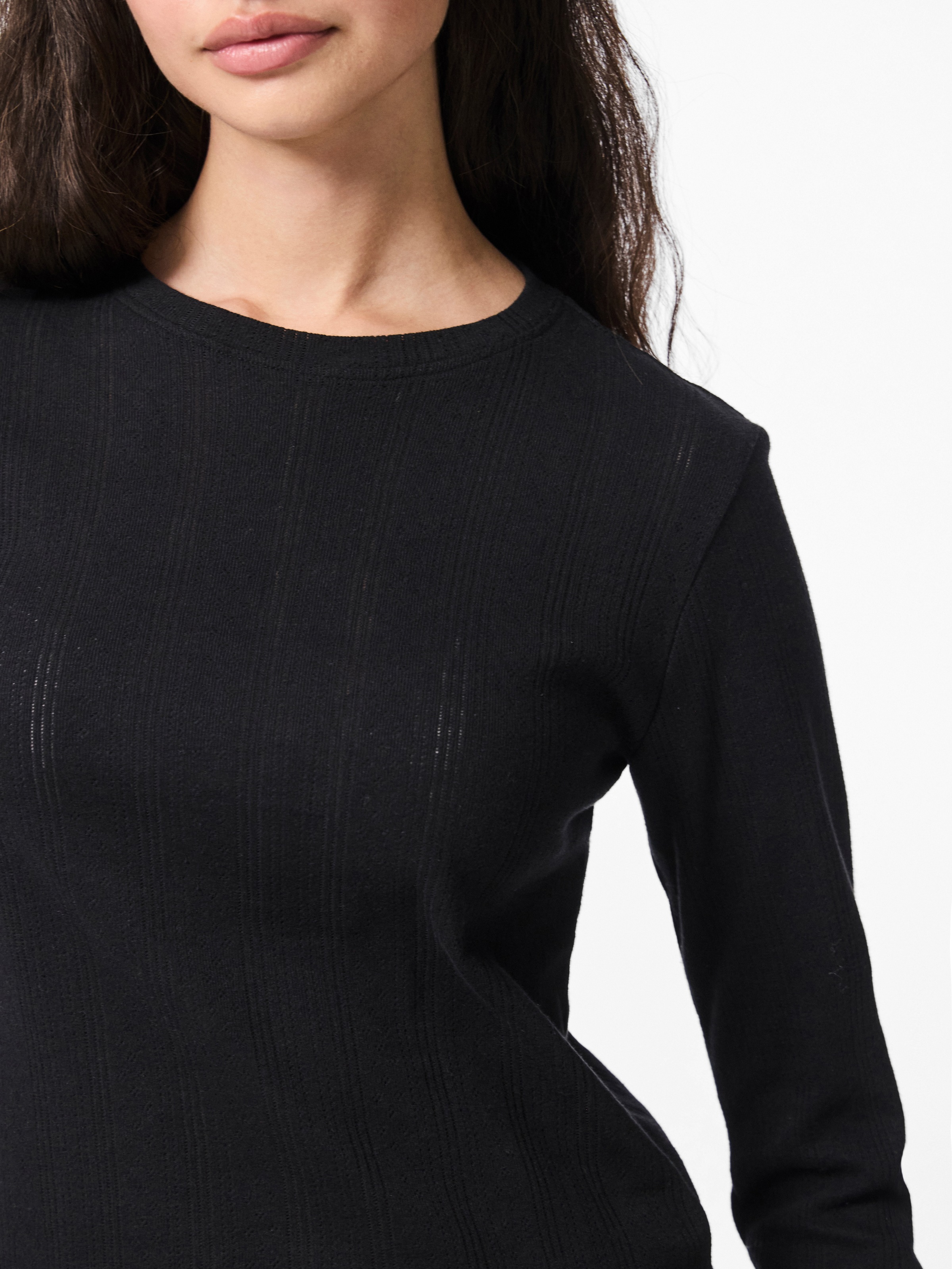 pieces Langarmshirt »PCMARIE LS O-NECK POIN TOP JRS NOOS BC«