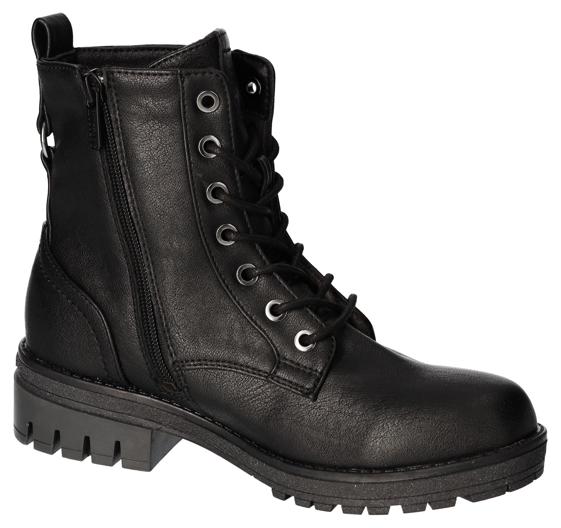 Mustang Shoes Schnürboots, Schnürstiefelette, Blockabsatz, mit Reissverschluss