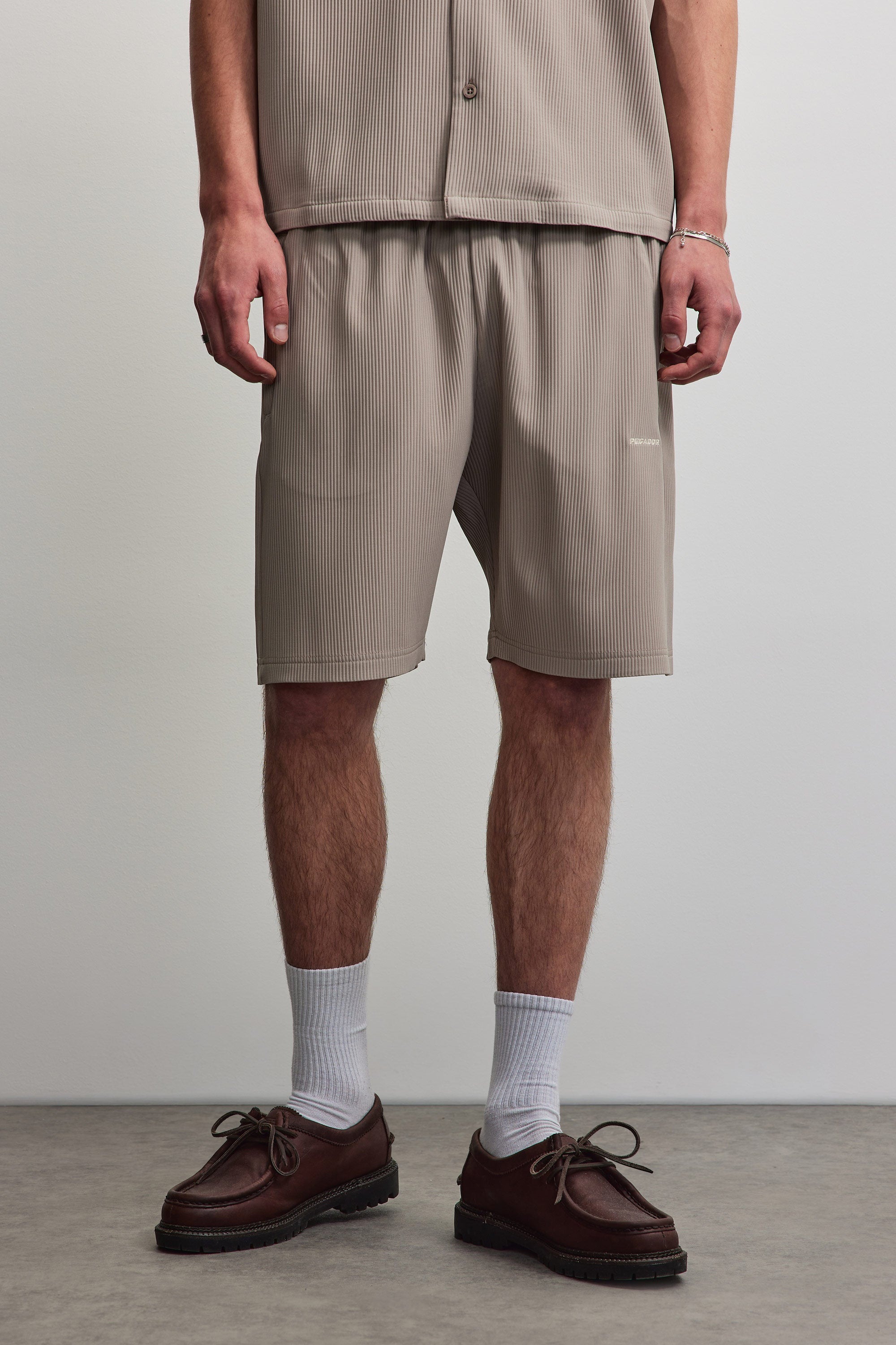 Image of PEGADOR Shorts "TROY PLISSEE SHORTS" Baumwollmischung, regular fit