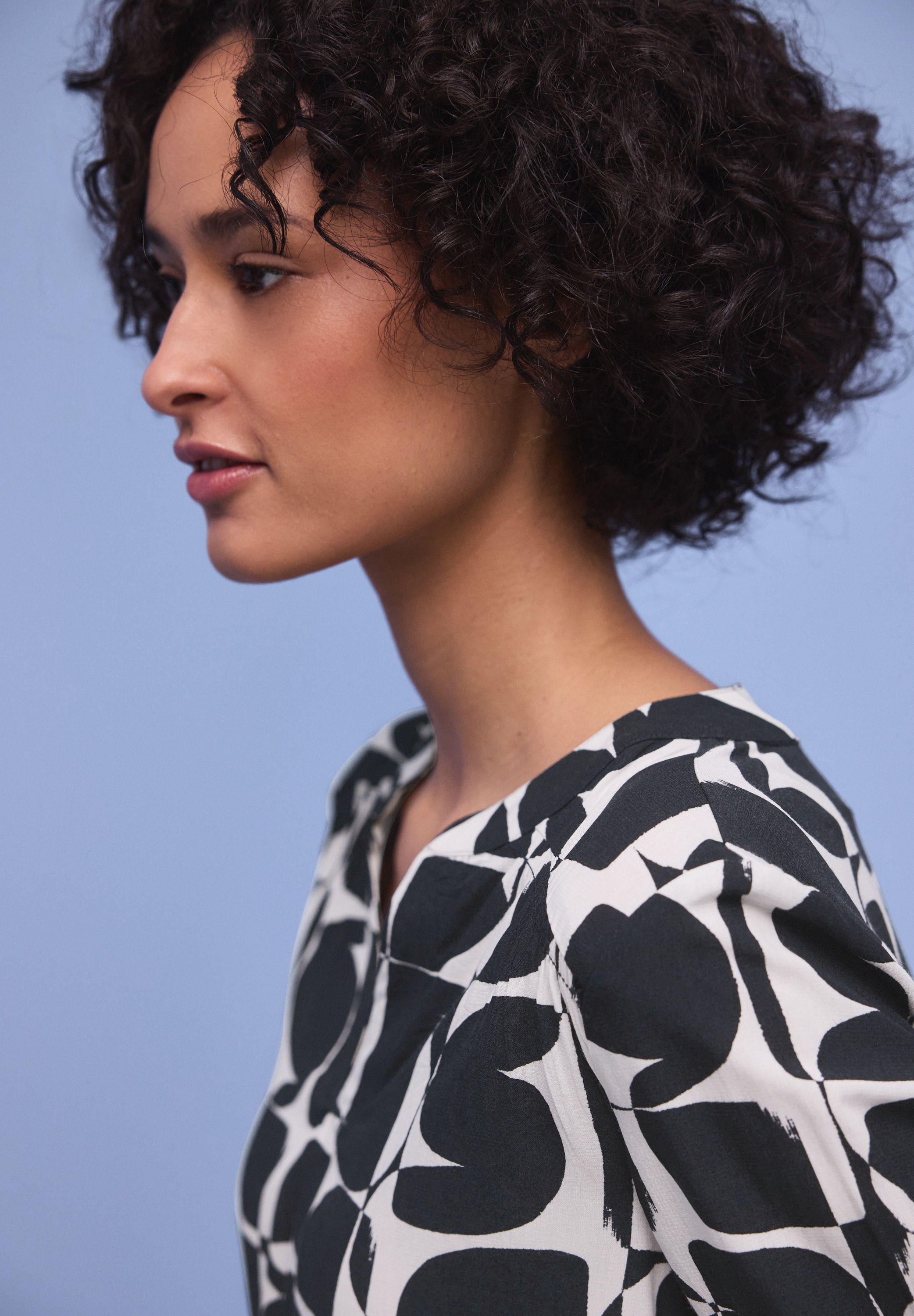 STREET ONE T-shirt à manches longues im gemustertem Strukturmix