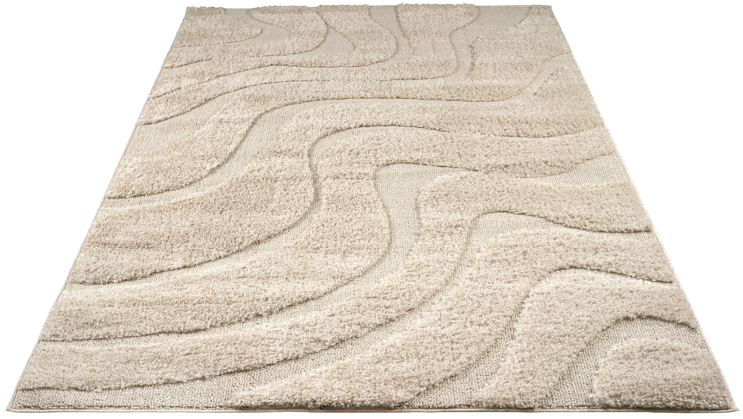GOODproduct Teppich »Flowa, Wellenmuster, Hoch-Tief« rechteckig 20 mm Höhe Modernes Design, 3D Optik, Designteppich, Wohnzimmer