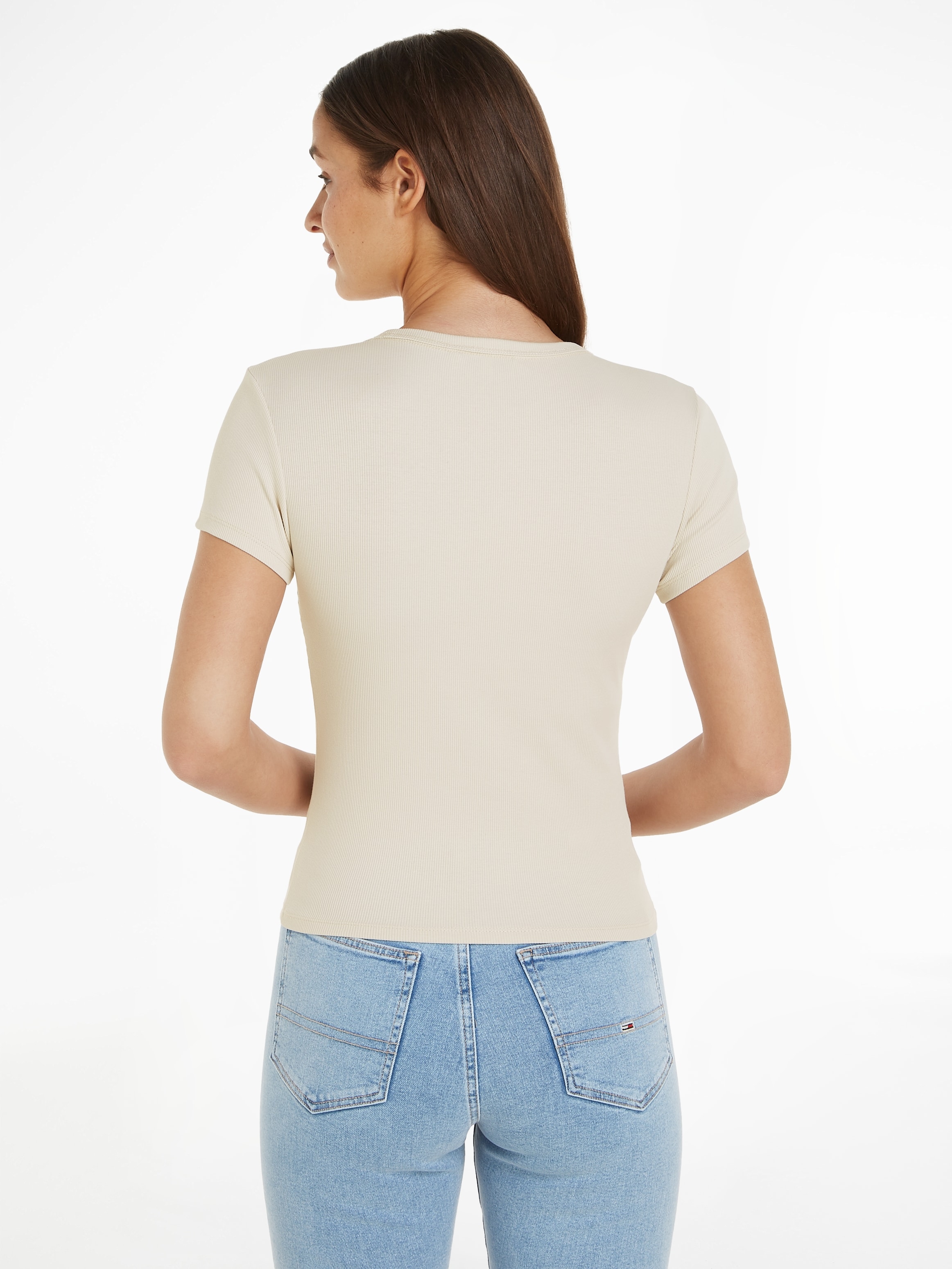 Tommy Jeans Curve T-Shirt »Slim Essential Rib«, Grosse Grössen