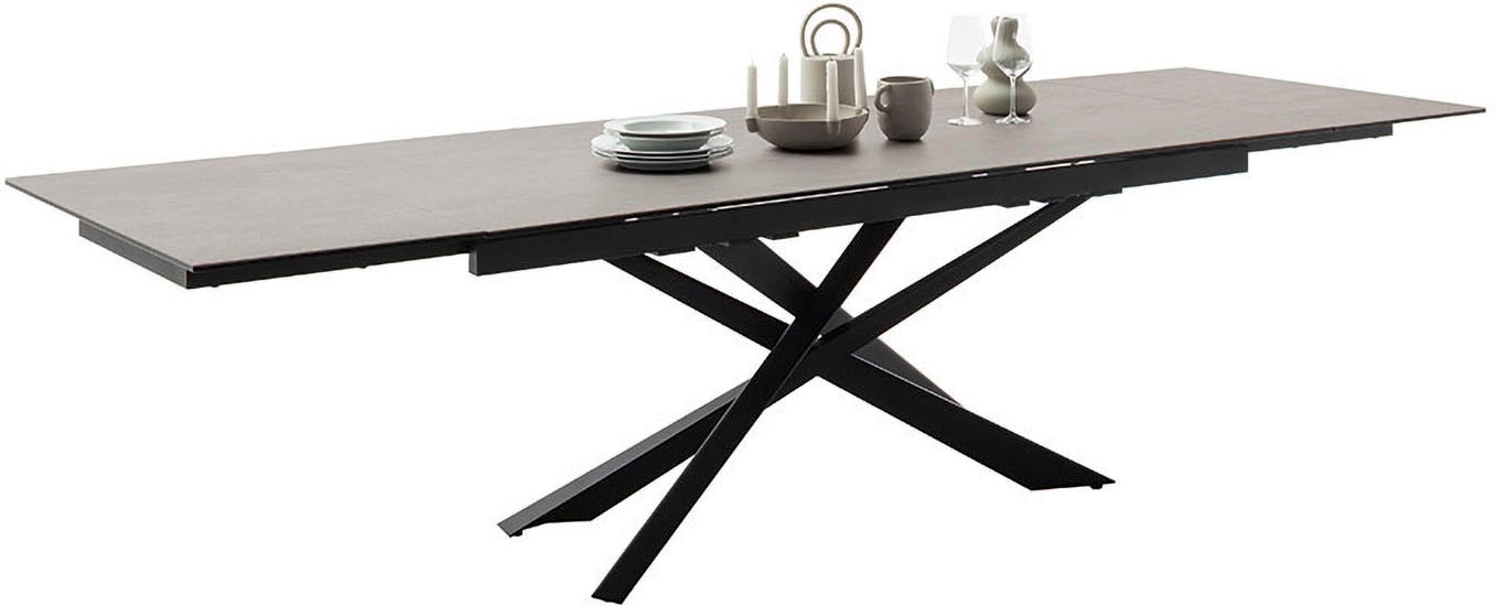 MCA furniture Table de salle à manger »TESERO Auszugtisch 200-300 cm« Einzelstück,  Keramik,Metall,Marmor-Optik,ausziehbar,belastbar 100kg,10-12 Pers.