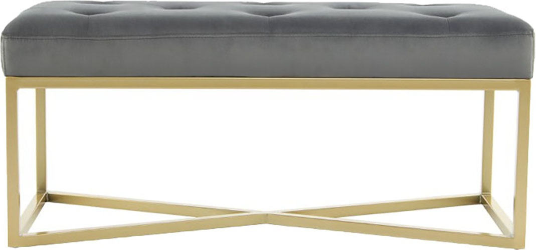 Kayoom Banc »Diaz 125, Edler Touch durch goldenes Gestell,Bietet mehrere Sitzplätze« 1 cuis tlg. samtweich, gesteppt, mit Zierknöpfen, Hochwertiger Samtbezug