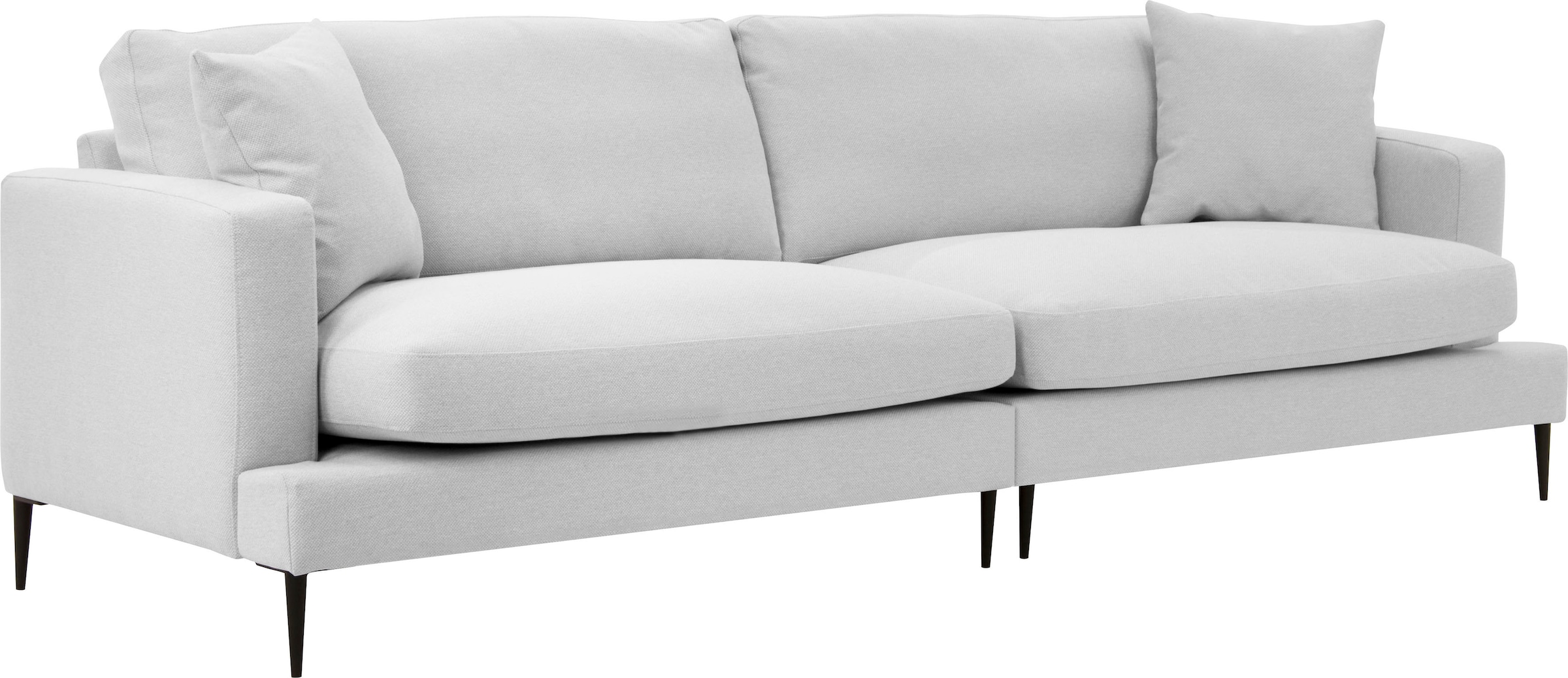 Leonique 3-Sitzer »Cozy elegantes Designsofa, Masse B/T/H: 211/97/80 cm«, mit losen Kissen und Metallbeinen