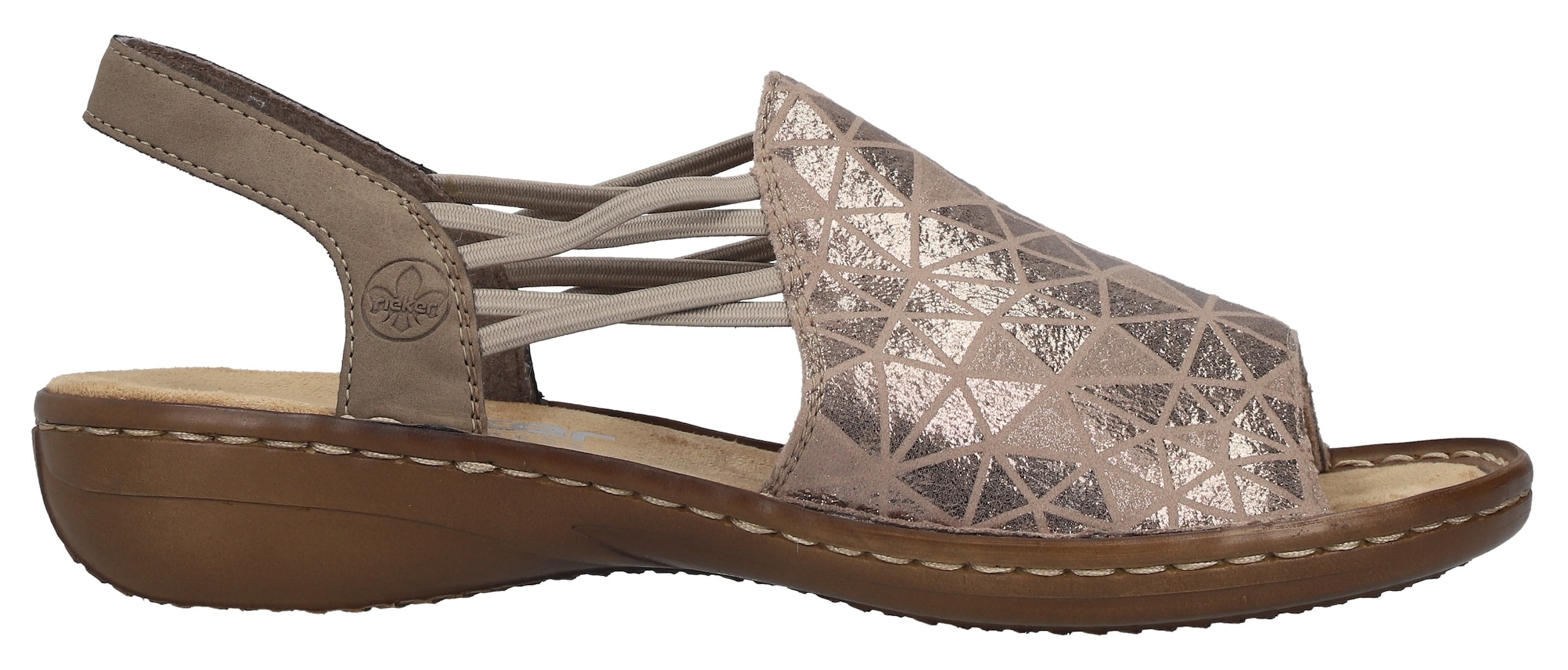 Rieker Sandale  chaussure d'été, sandale, talon compensé, avec bandes élastiques