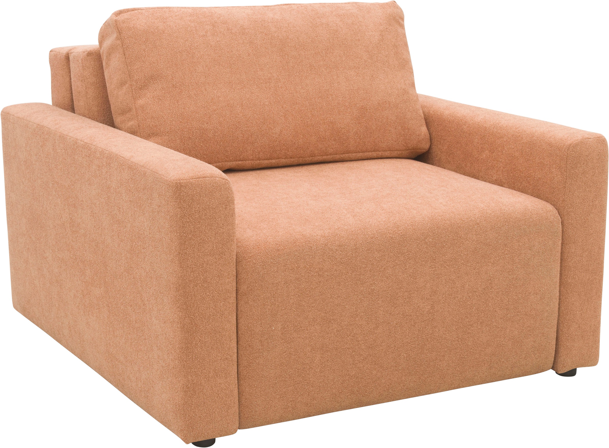 DOMO collection Sessel »Sintra ausklappbar zur Schlaffunktion, mit Rückenkissen« Feinstruktur, lachs