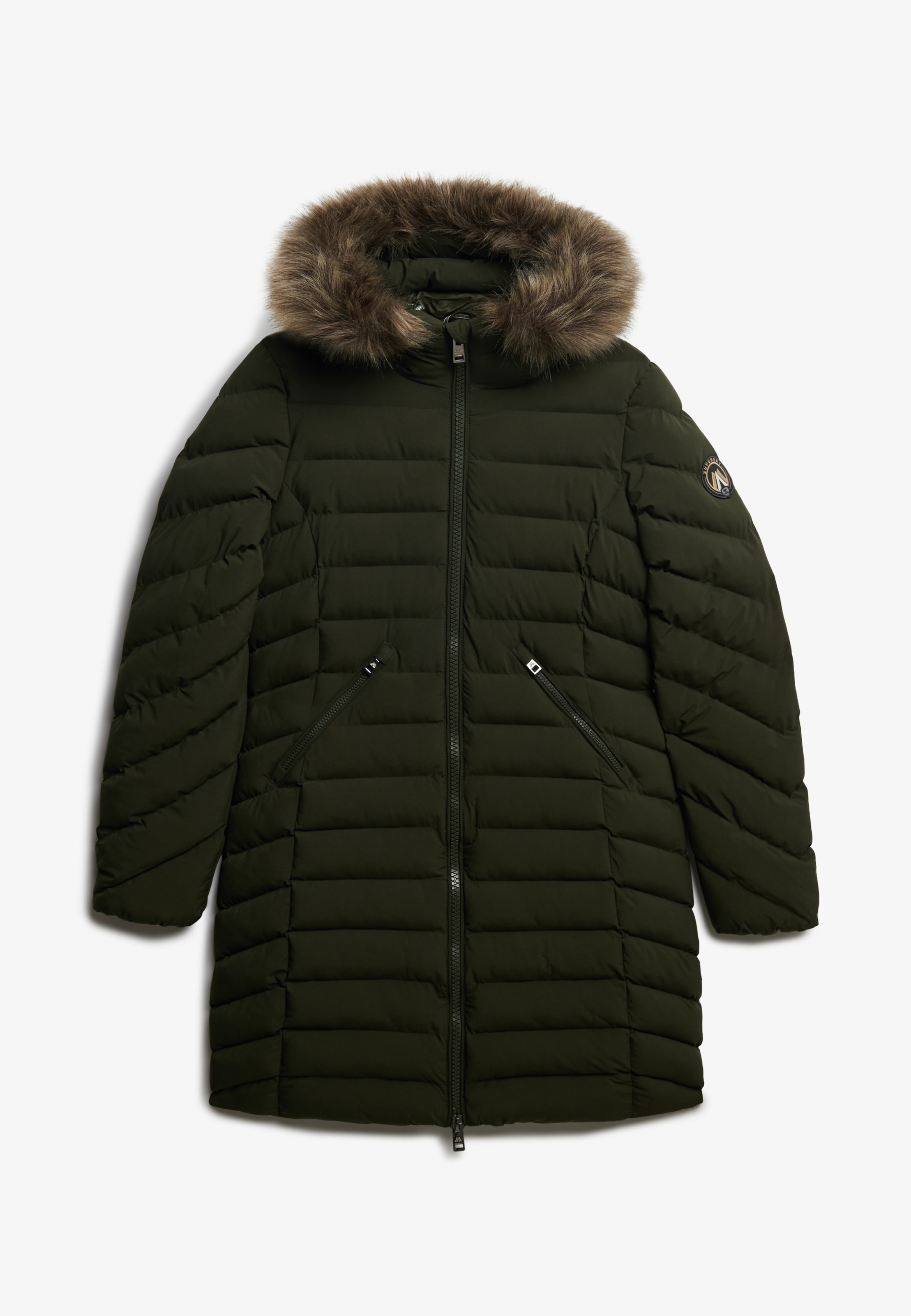 Superdry Veste matelassée »FUJI FAUX FUR HOOD MID LENGTH« mit Kapuze