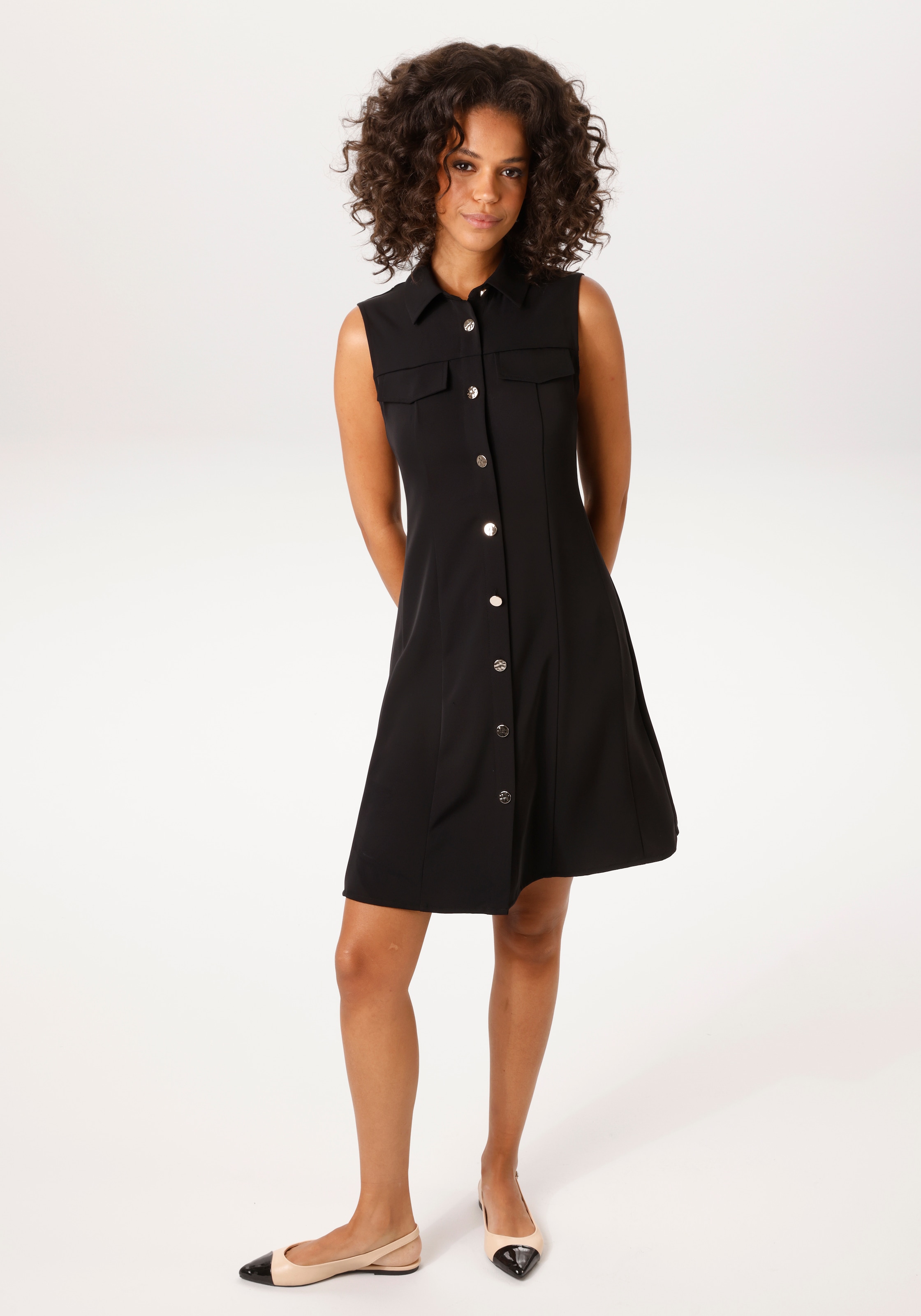 Image of Aniston CASUAL Sommerkleid Faketaschen mit dekorativen, glänzenden Knöpfen zu schliessen