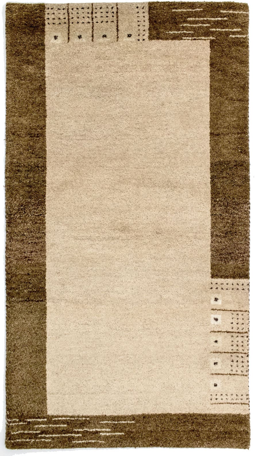 morgenland Wollteppich »Gabbeh Teppich handgeknüpft beige«, rechteckig, 18 mm Höhe, handgeknüpft