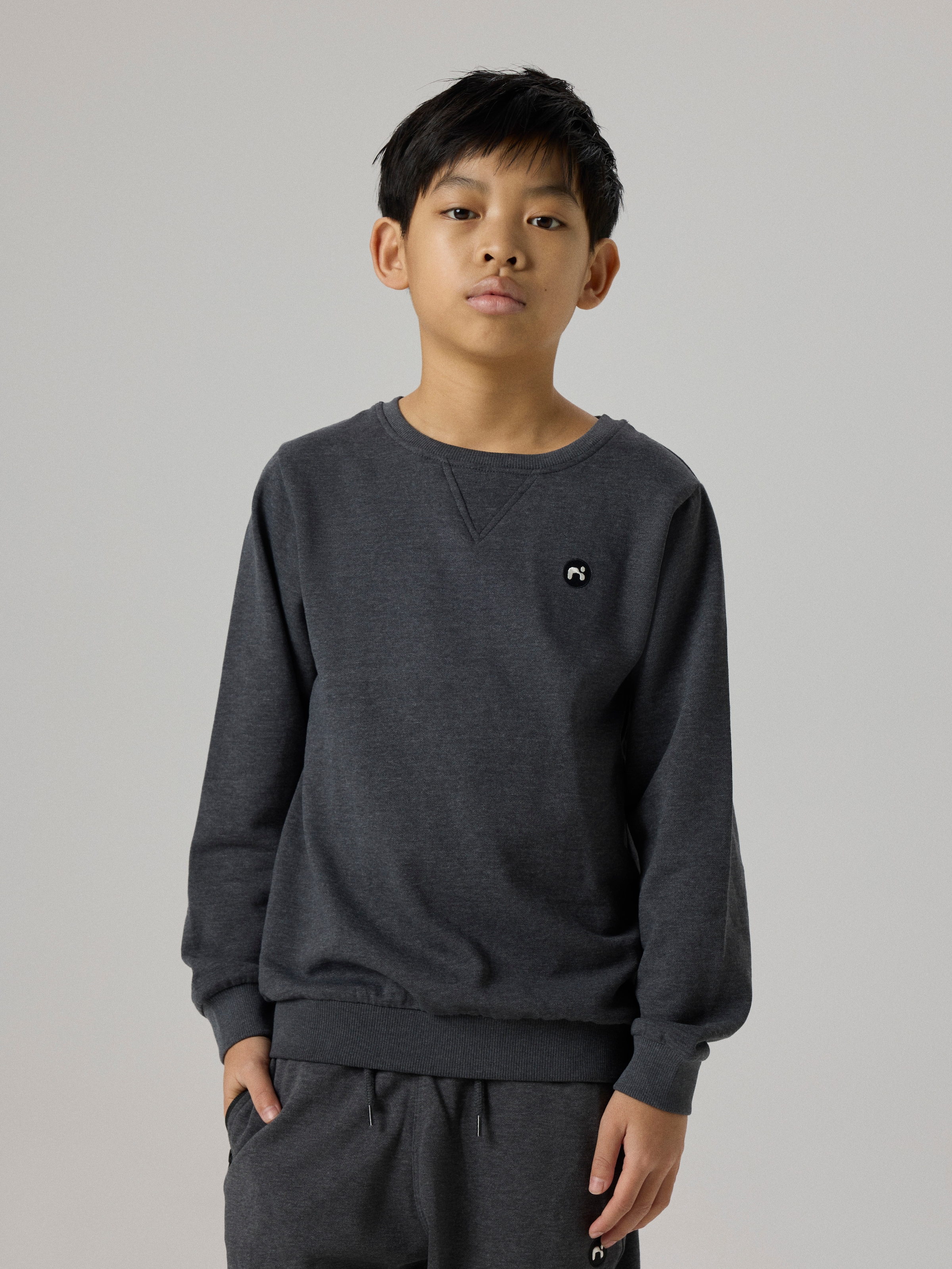 Name It Sweat-shirt »NKMVIMO für Jungen mit Bündchen und klassischer Form«, uni, décontracté, coupe régulière, mélange coton, col rond
