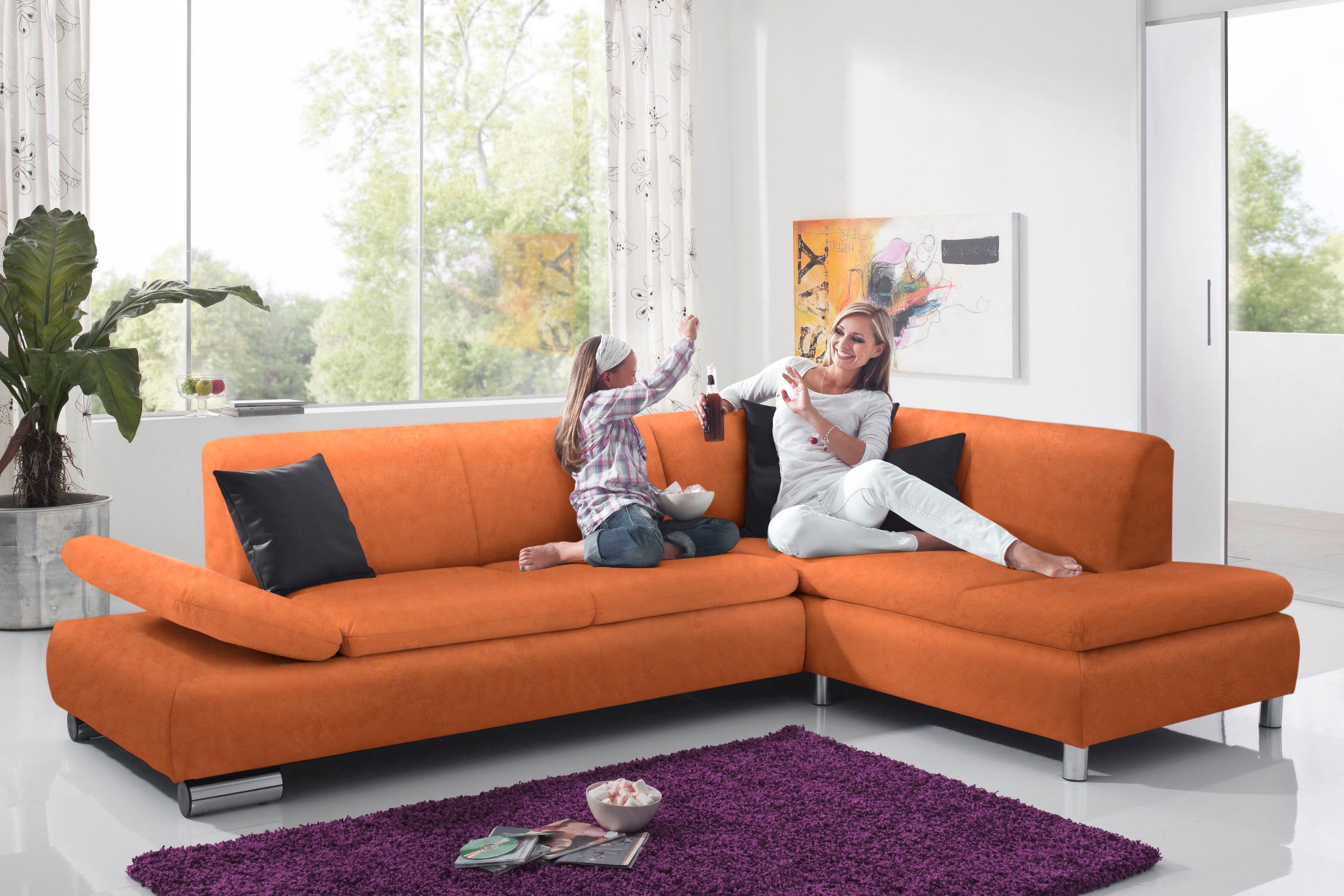 Max Winzer® Ecksofa »Toulouse modern und bequem, aktuelles Design, hoher Sitzkomfort«, mit klappbaren Armlehnen, Breite 271 cm
