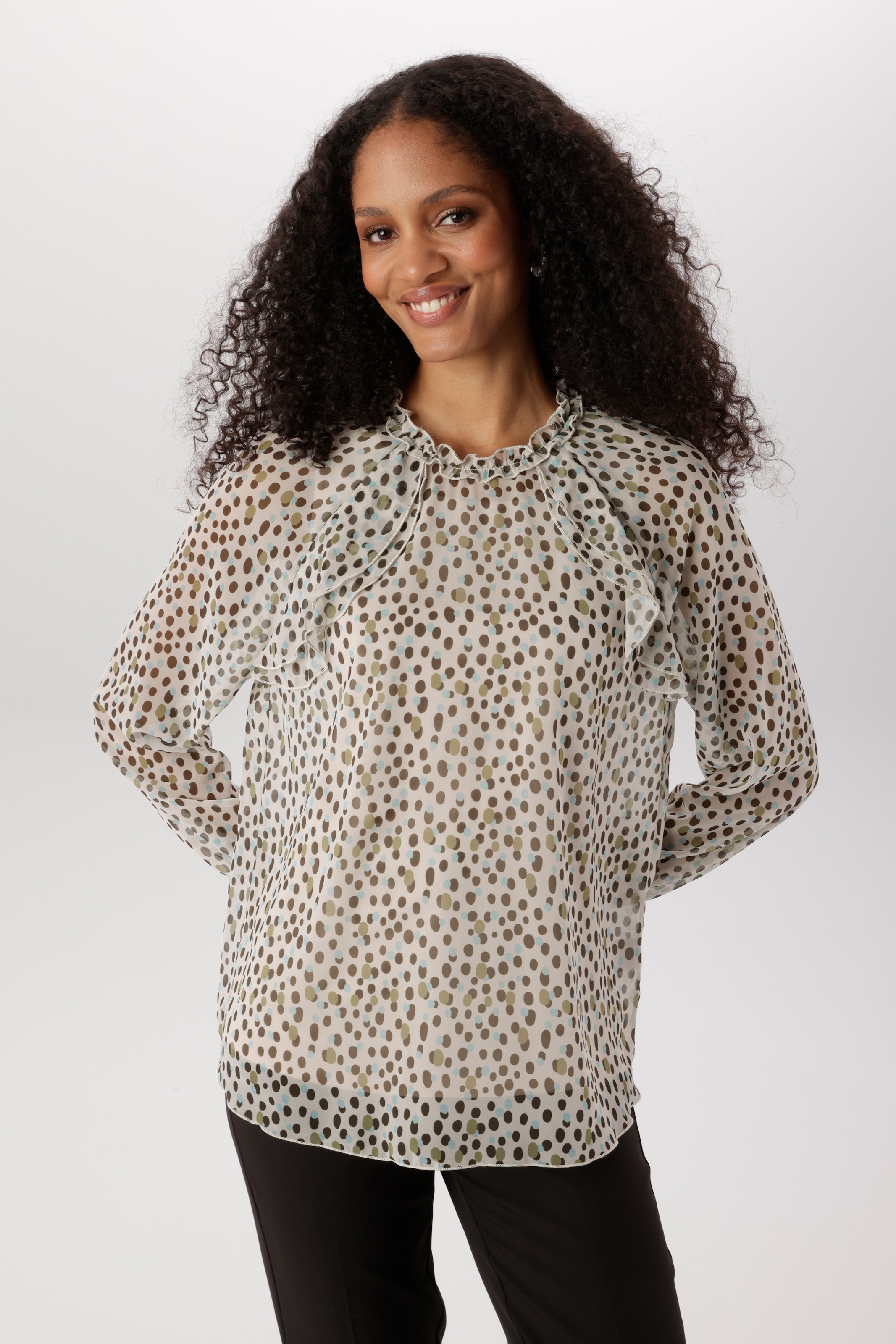 Image of Aniston SELECTED Chiffonbluse 2 dezent transparent und mit Unterziehtop - NEUE KOLLEKTION