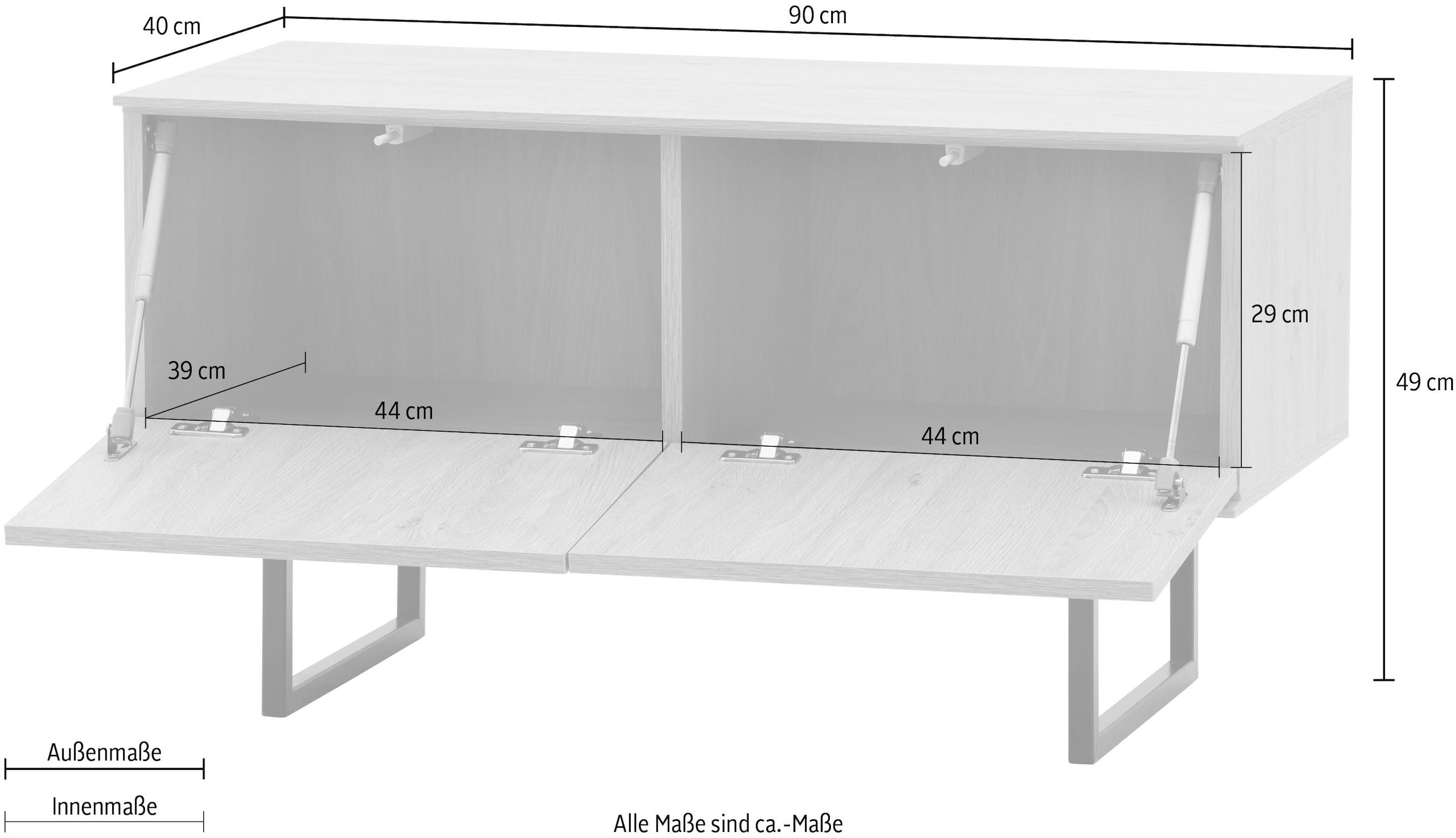 Home affaire Banc à chaussures »Lund, Garderobenbank mit Klappen, moderne Sitzbank« beaucoup d'espace de rangement, place pour environ 6 paires de chaussures, 90 cm de large