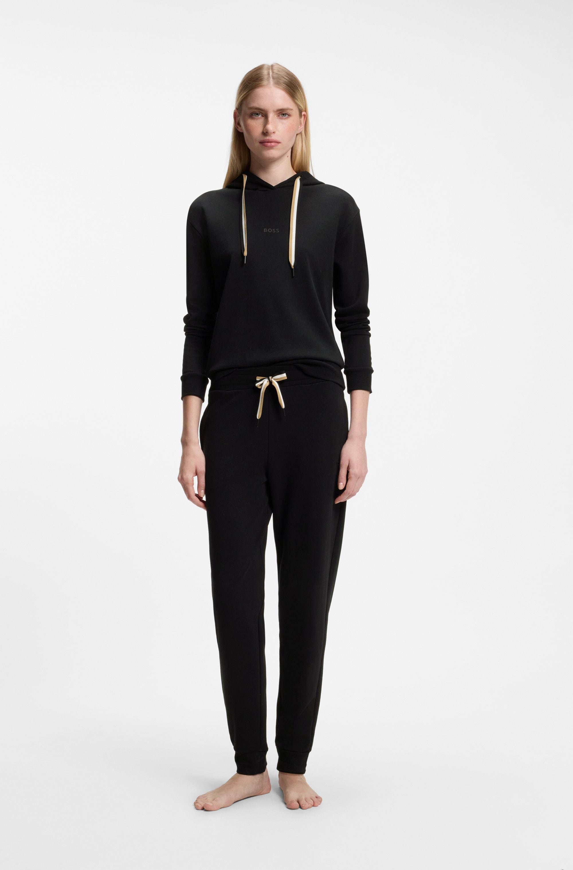 BOSS Pantalon de détente »CP Stripe_Pants Cuff«  avec cordon de couleur contrastante