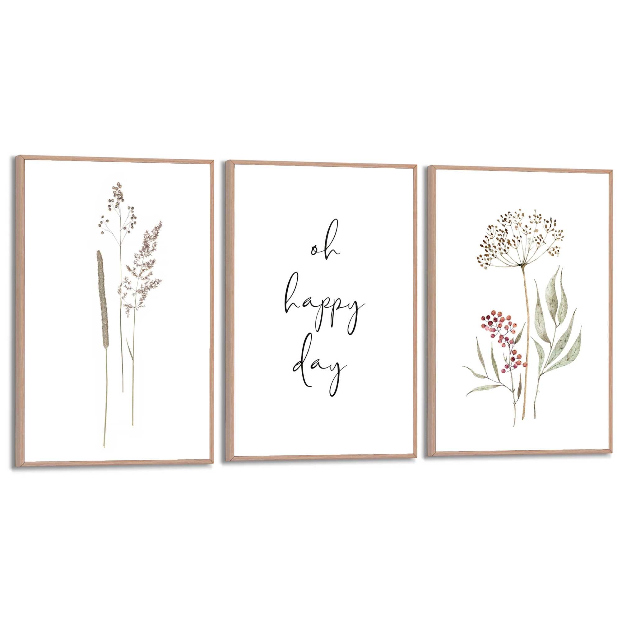 Image of Reinders Poster "Getrocknete Blumen" Wohnzimmer - Beige - MDF - Blumen und Pflanzen - 20x30 cm