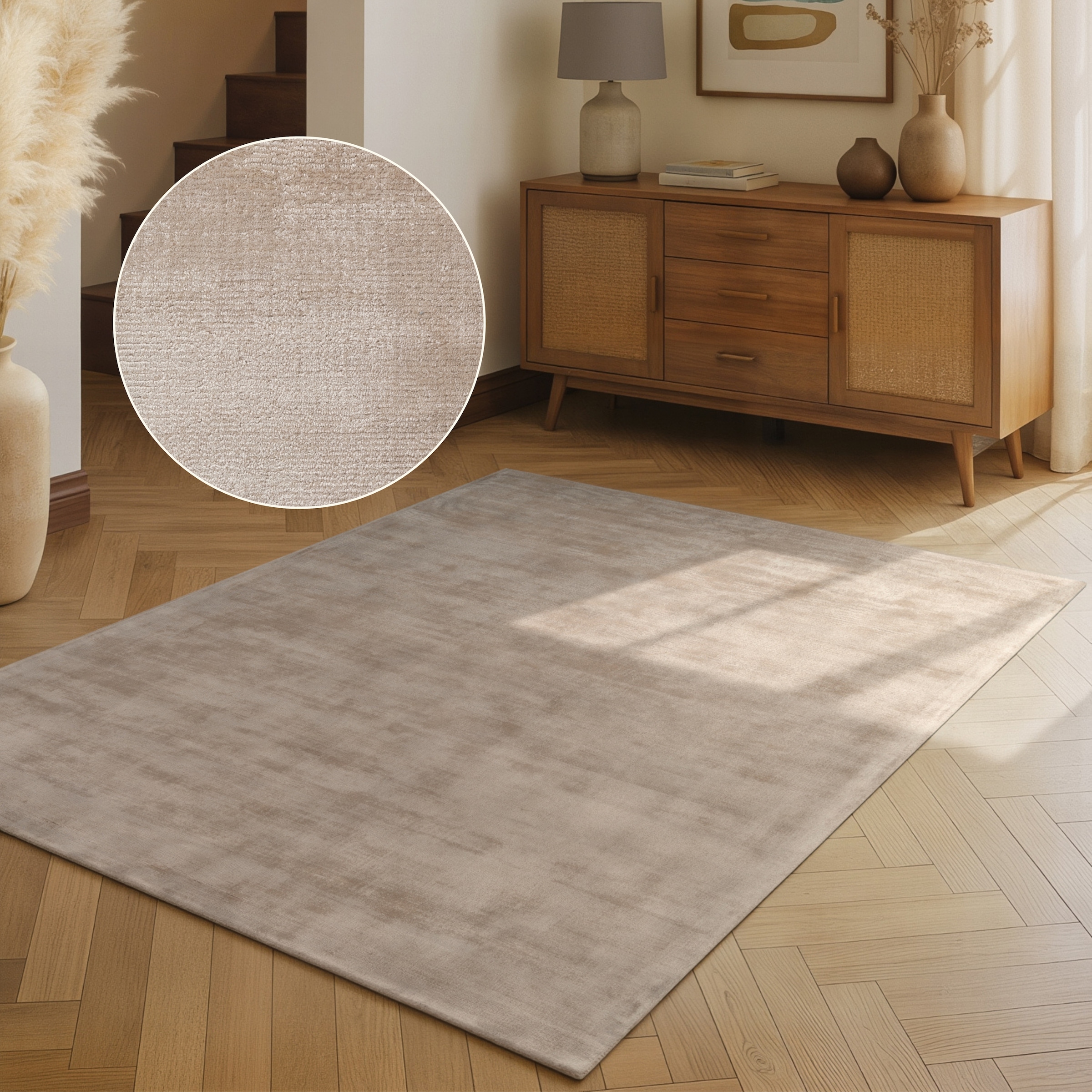vikosa Tapis »Noemi« Rectangulaire 10 mm Höhe Brillance discrète, doux, aspect soie, viscose, salon, chambre