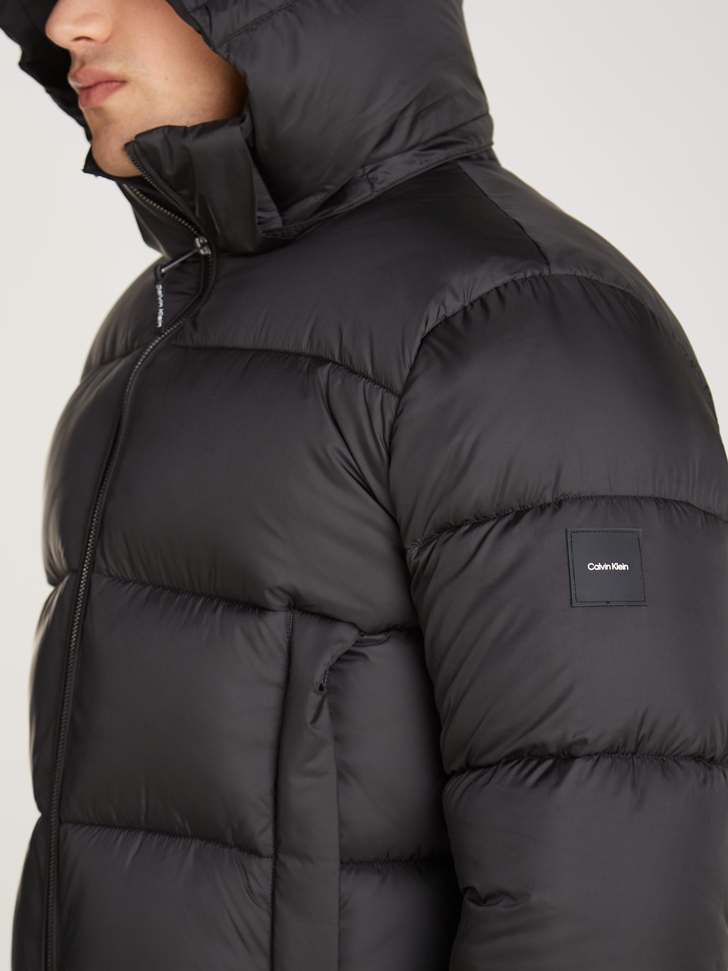 Calvin Klein Outdoorjacke »HOODED QUILT PUFFER MW«, mit Kapuze, mit Logopatch