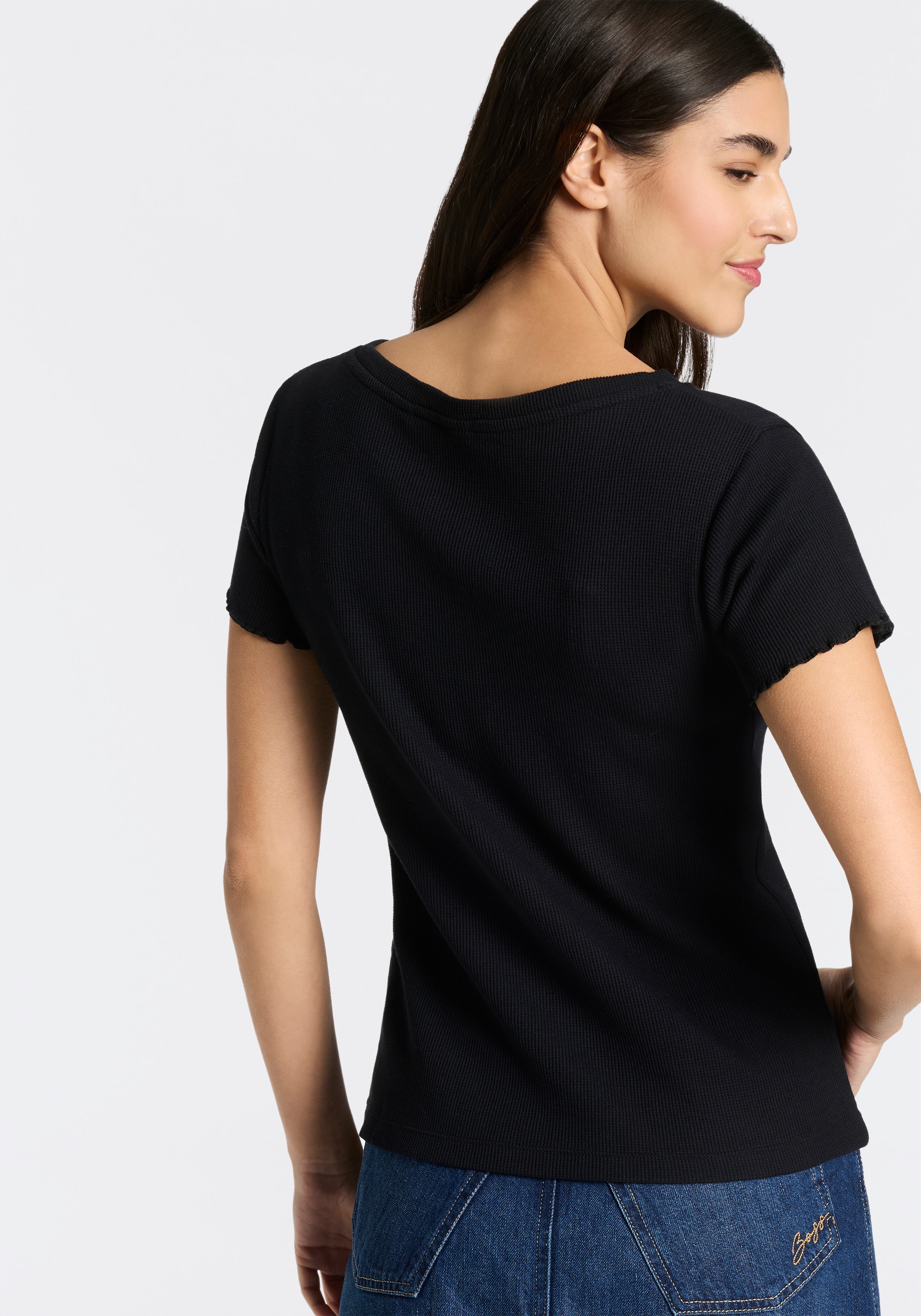 BOSS Haut de pyjama »Cosy Waffle_T-Shirt« en mélange de coton avec structure gaufrée