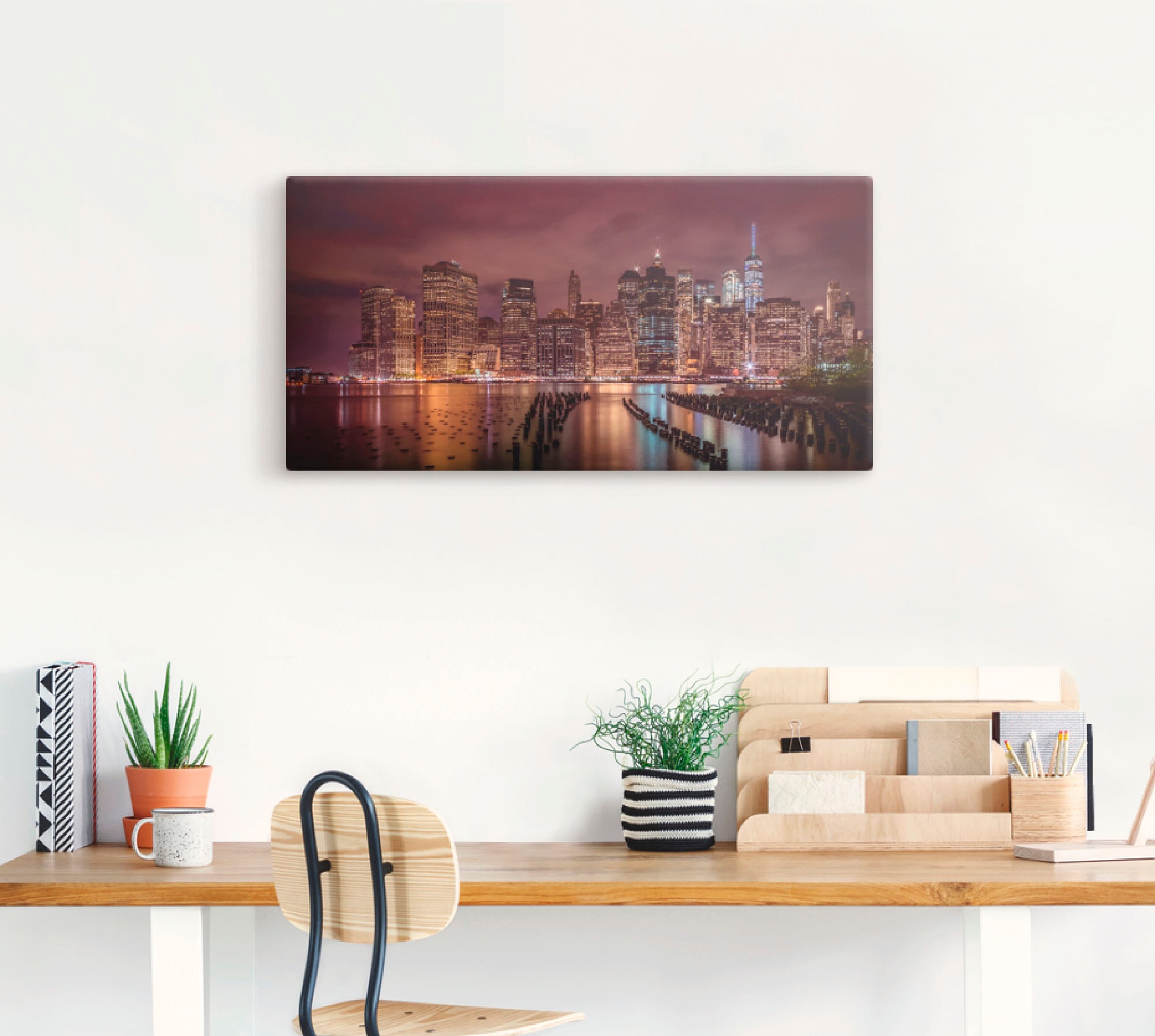 Artland Wandbild »New York City Impression bei Nacht«, Amerika, (1 St.), als Alubild, Outdoorbild, Leinwandbild in verschied. Grössen