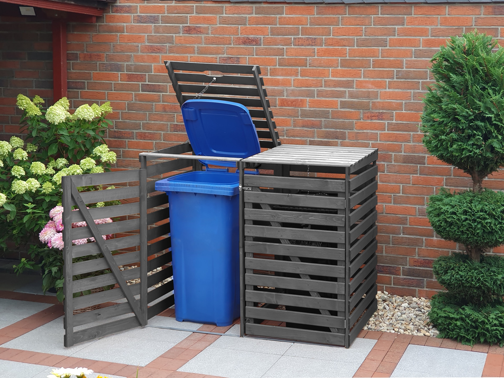 promadino Coffre à poubelles »Vario V« pour 2 x 240 l, anthracite