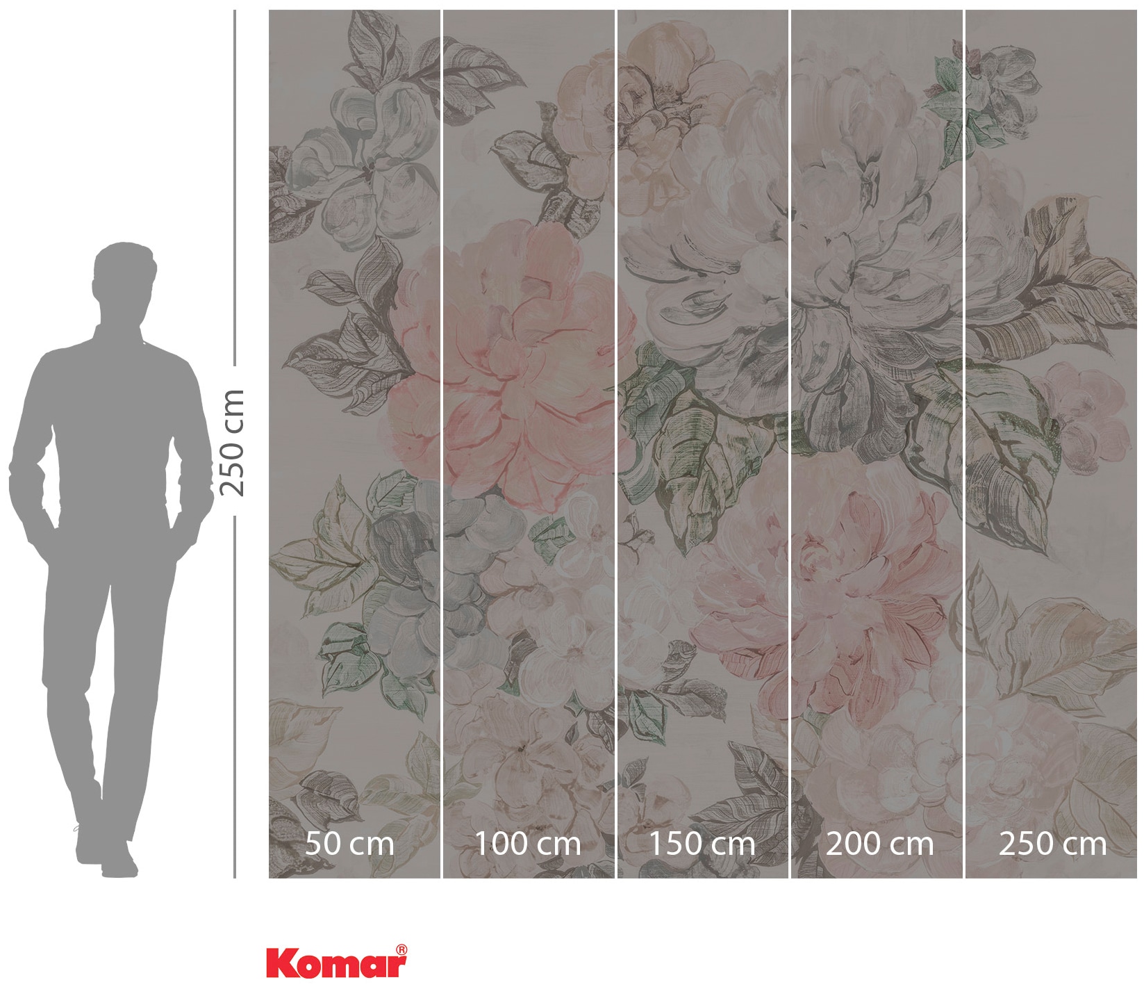Komar Vliestapete »Digitaldruck Vlies -  Gardenia - Grösse 250 x 250 cm« bedruckt glatt Wohnzimmer, Schlafzimmer