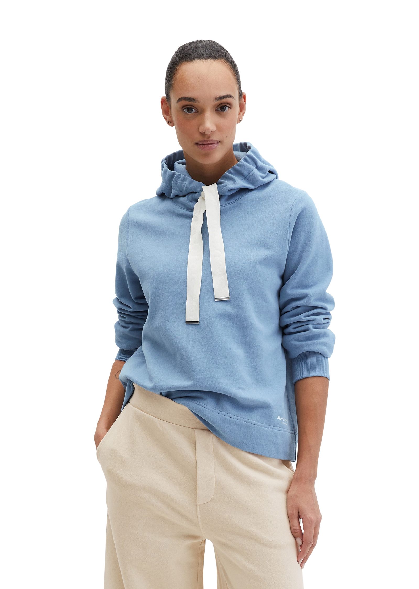 Image of Marc OPolo Hoodie, relaxed fit mit gepeachter Oberfläche