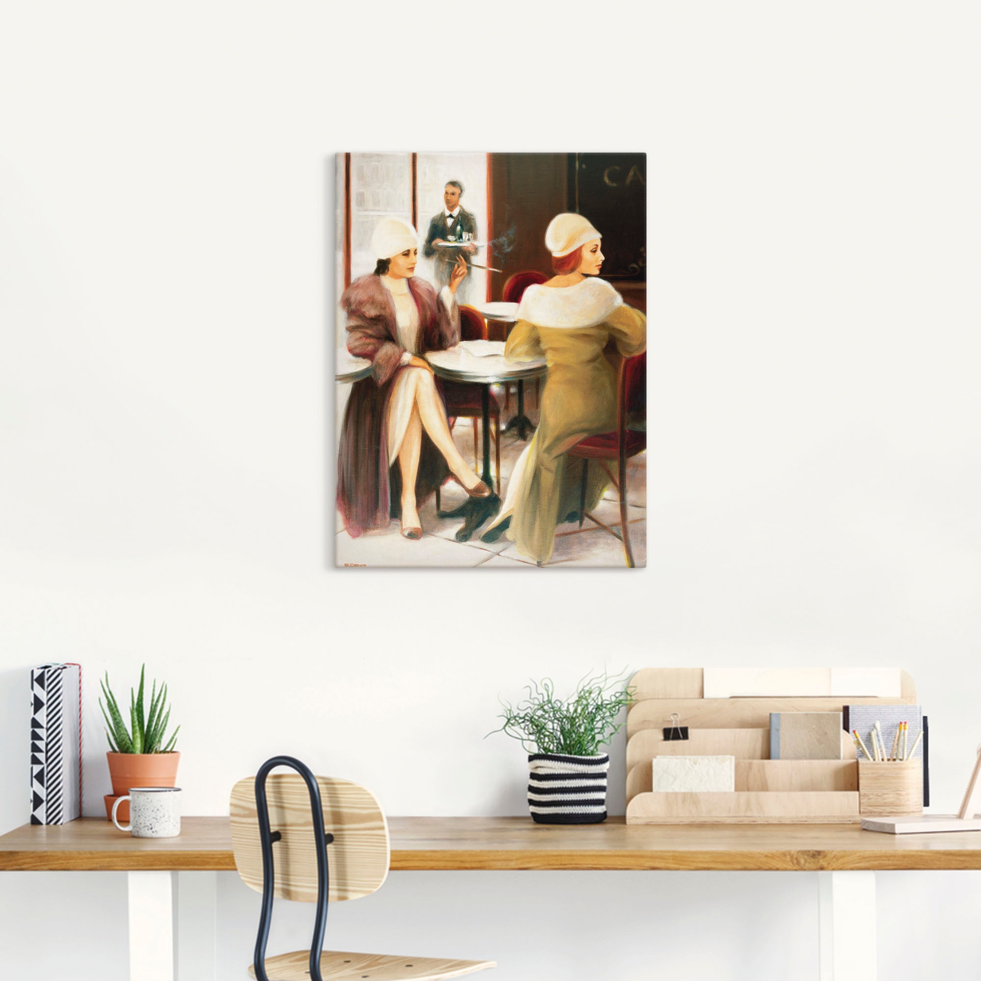Artland Leinwandbild »Cafe I« Frau 1 Stk. tlg. auf Holzrahmen gespannt