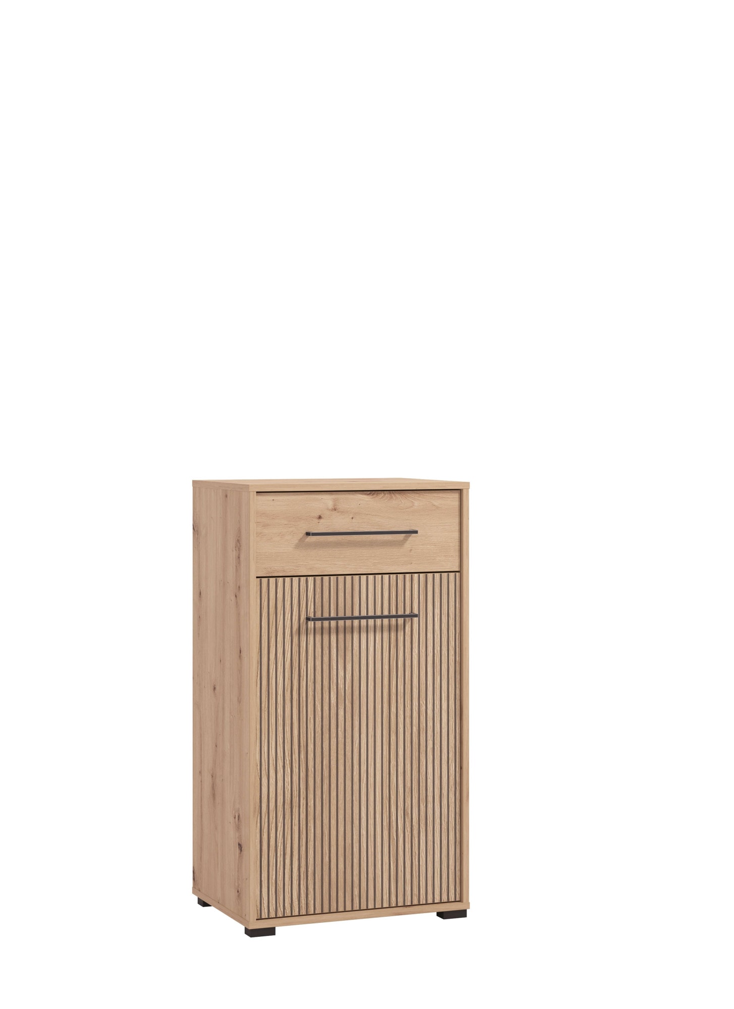 INOSIGN Schuhschrank »Landes, Schuhkommode, Schuhregal, mit einer Schublade, Höhe 102 cm«, Fronten in Artisan Eiche mit Streifen, mit einer Tür