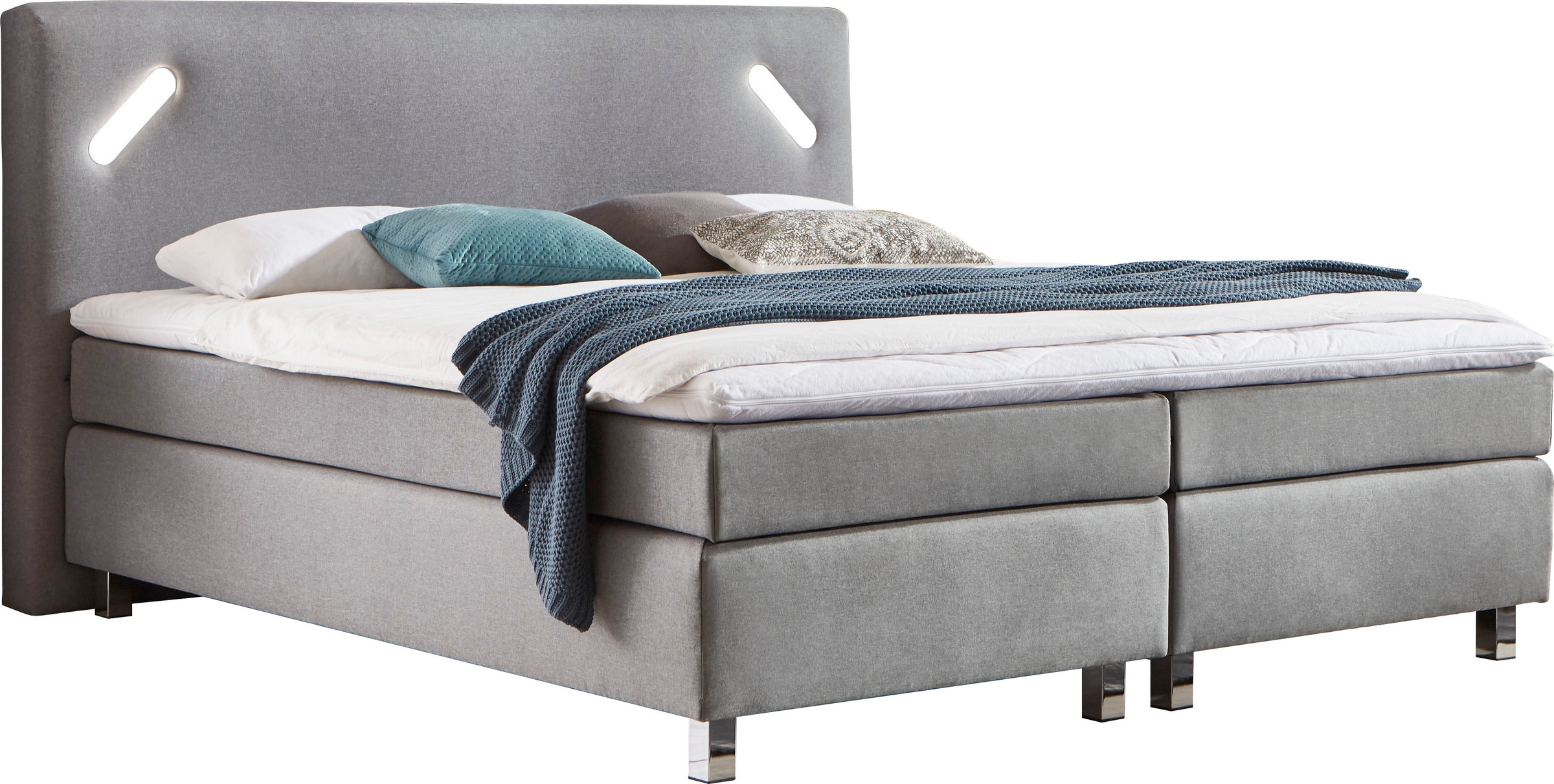 Image of Westfalia Schlafkomfort Boxspringbett mit LED-Beleuchtung und Topper