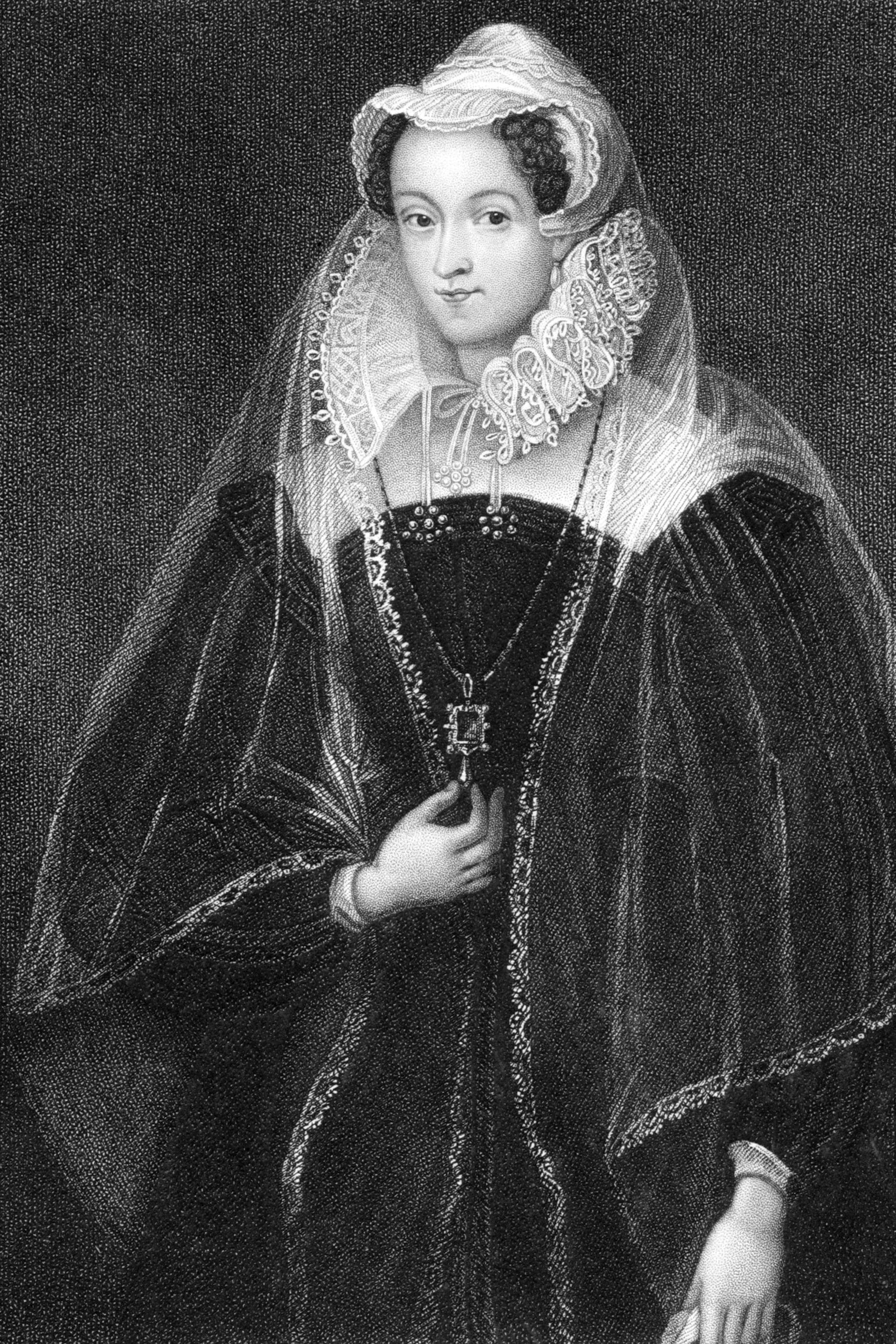 Image of queence Leinwandbild "Lady 3" Frau Historische Persönlichkeiten Königinnen Schwarz-Weiss Premium-Leinwandstoff, Handarbeit aus Deutschland, 40x60cm