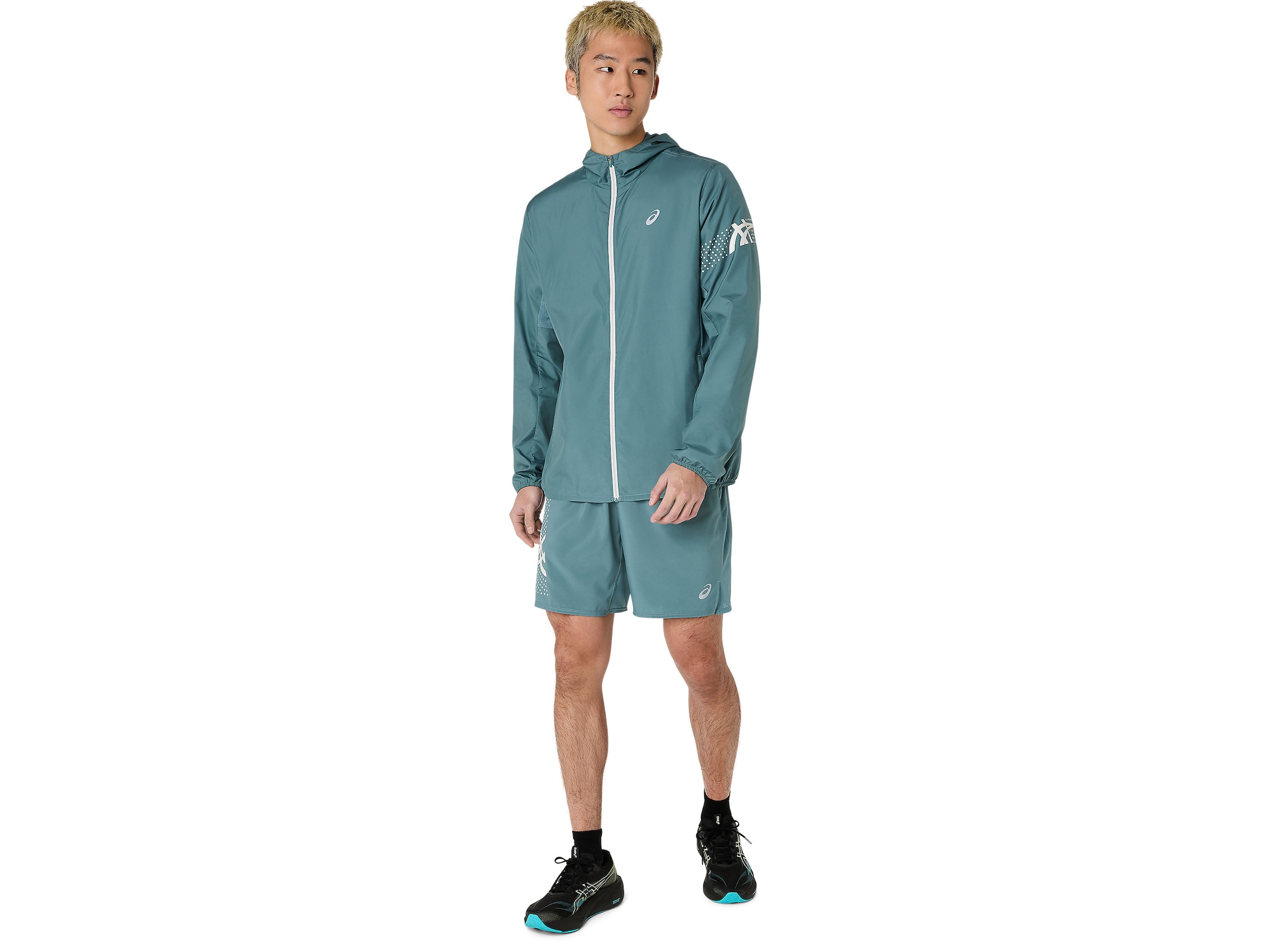 Asics Veste de course à pied »ICON JACKET« Déperlant, respirant, réfléchissant