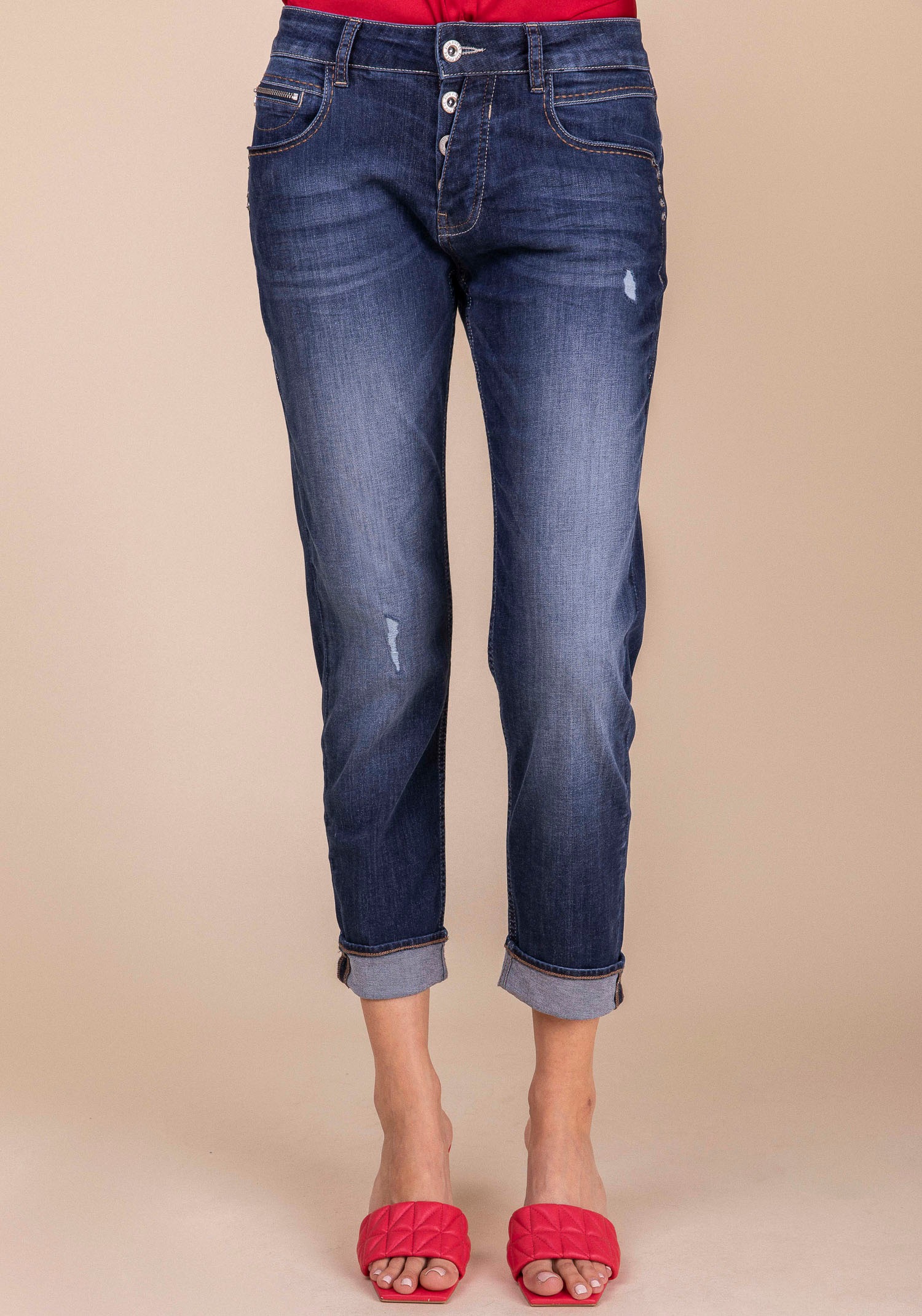 Image of BLUE FIRE Slim-fit-Jeans »Gigi slim tapered«, mit halb offender Knopfleiste bei Ackermann Versand Schweiz