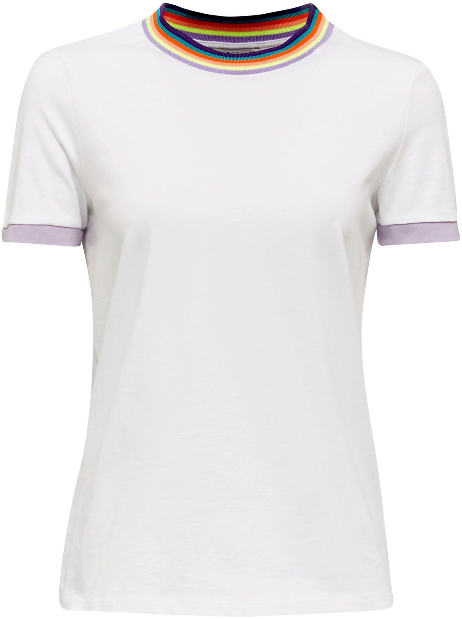 Image of edc by Esprit T-Shirt, mit Regenbogen-Rippblende bei Ackermann Versand Schweiz