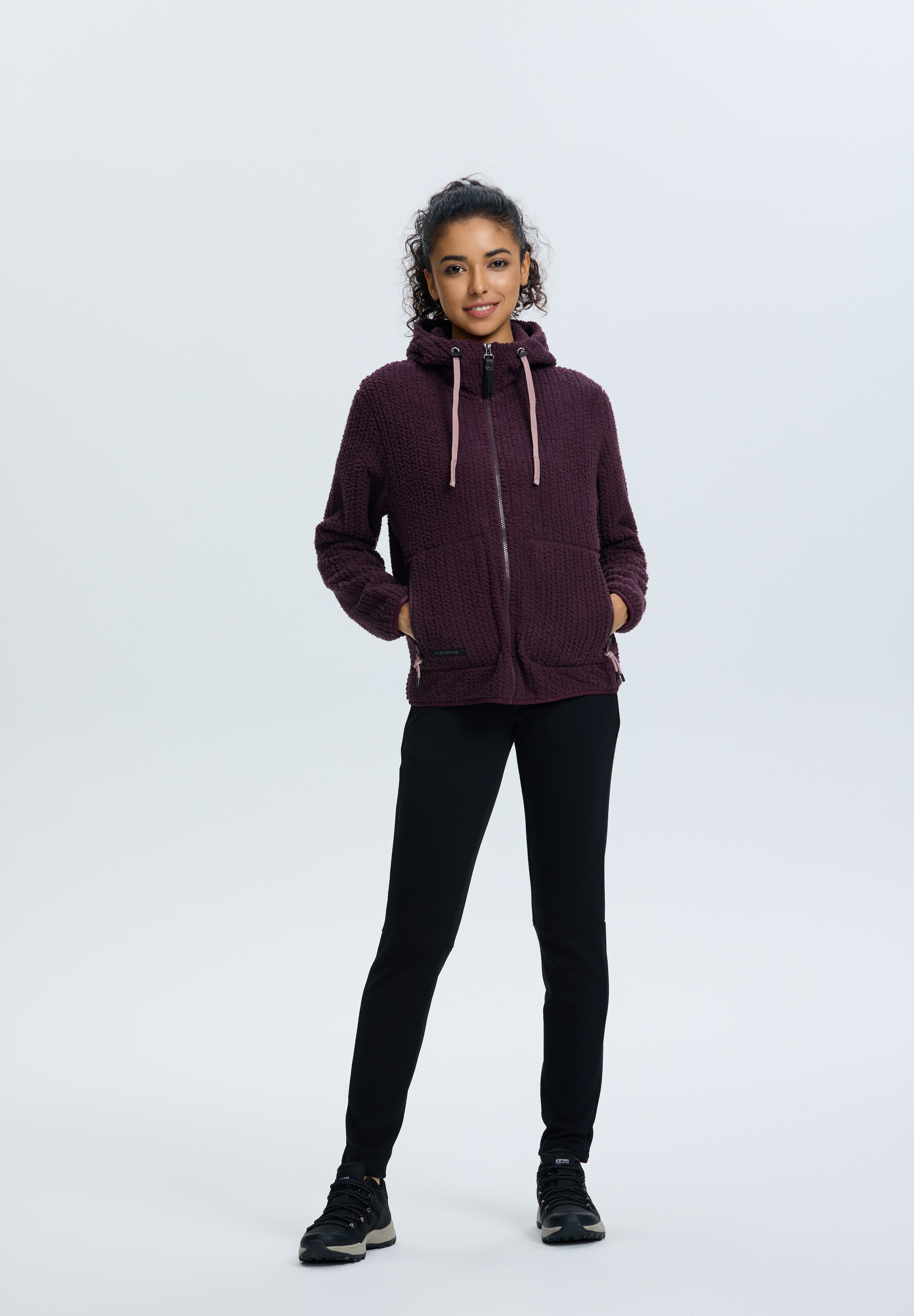 Image of Icepeak Strickfleecejacke "ICEPEAK AALET" mit fester Kapuze, gerader Schnitt