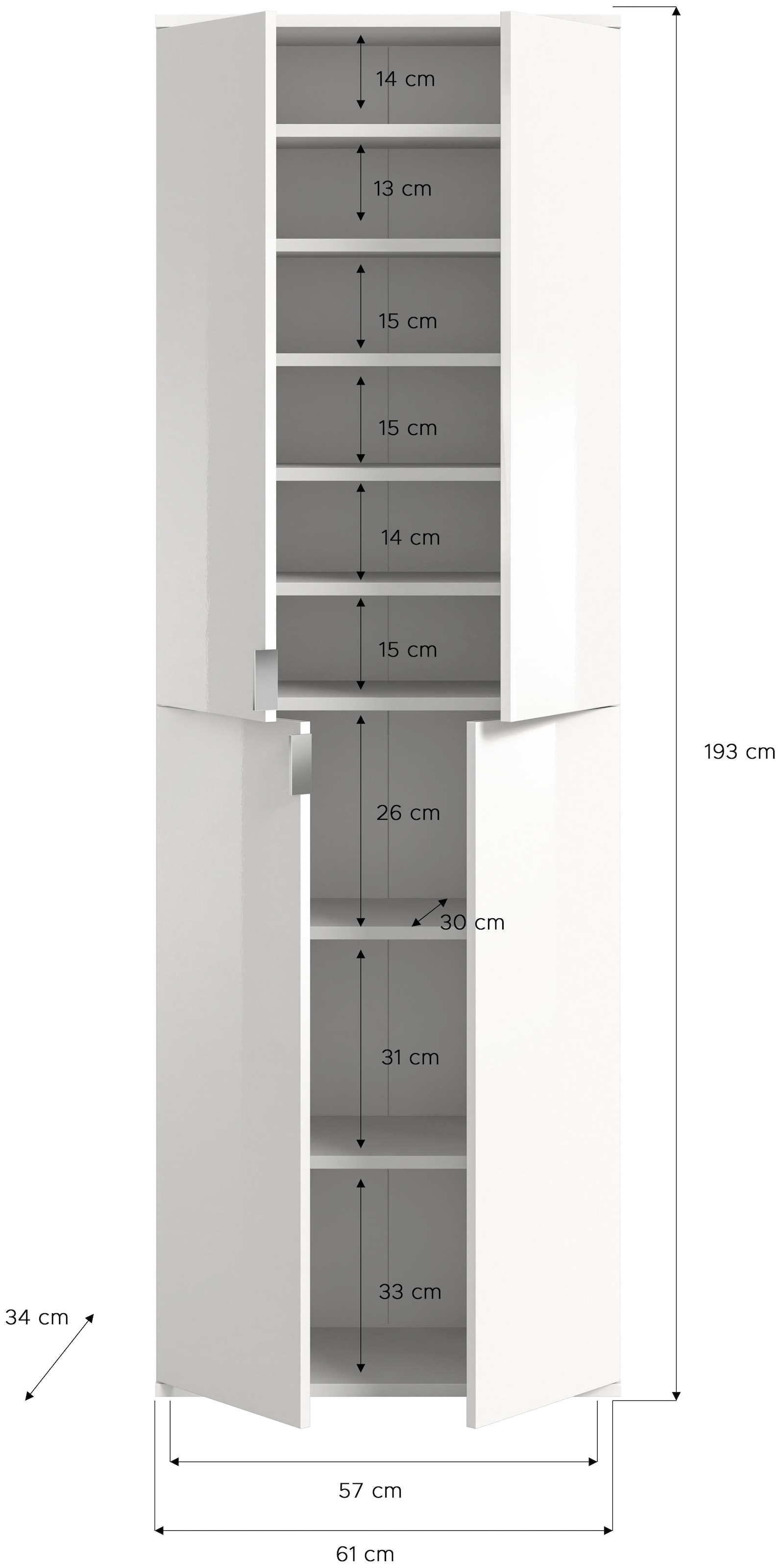 INOSIGN Ensemble de vestiaires »Trondheim, Breite 243 cm, 5-teilig, bestehend aus:« Set, 4 cuis tlg.
