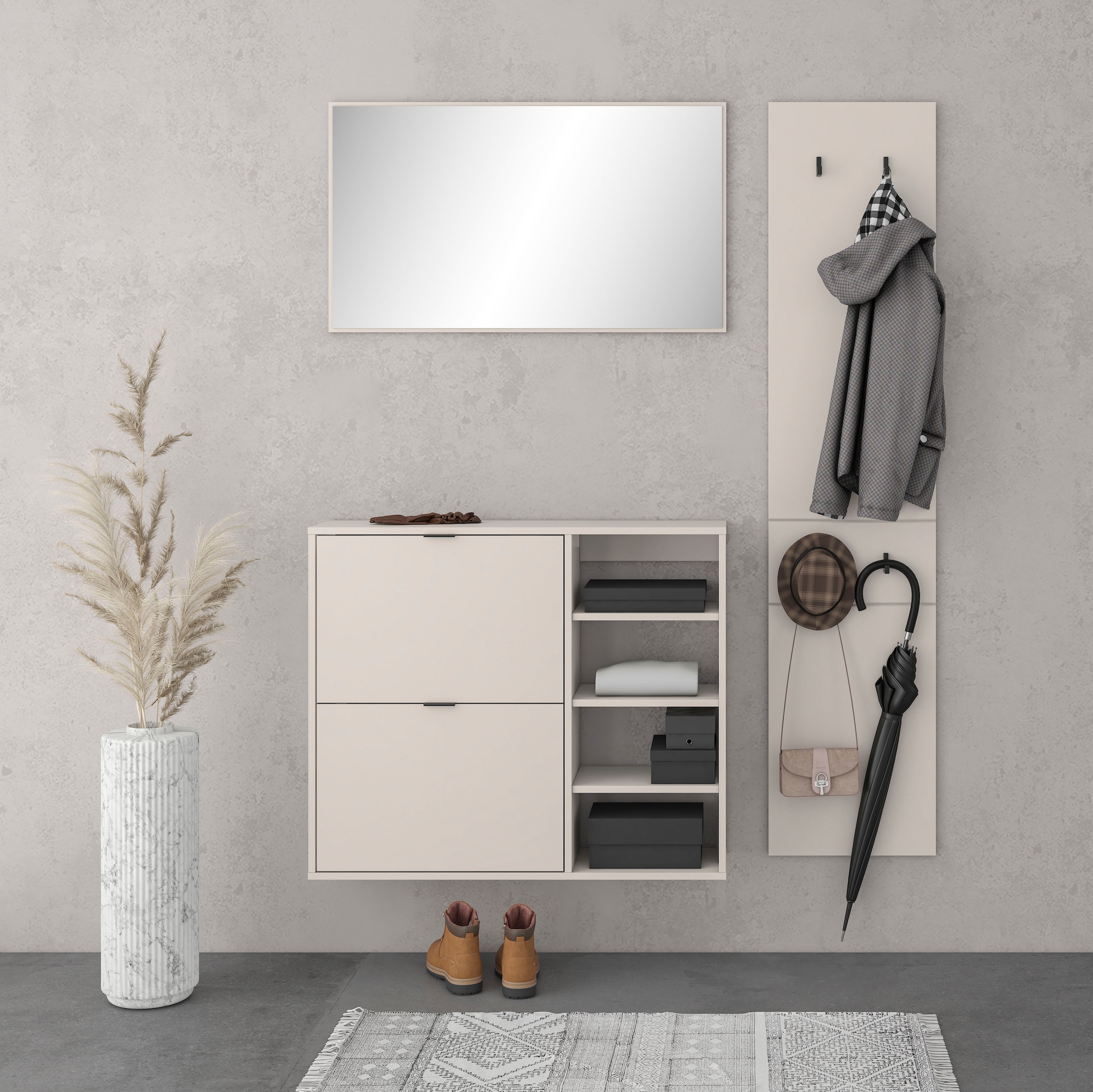 Image of HBZ Garderoben-Set "Florenz Garderobe B/H/T 140x180x27 cm" 3 Stk. tlg.