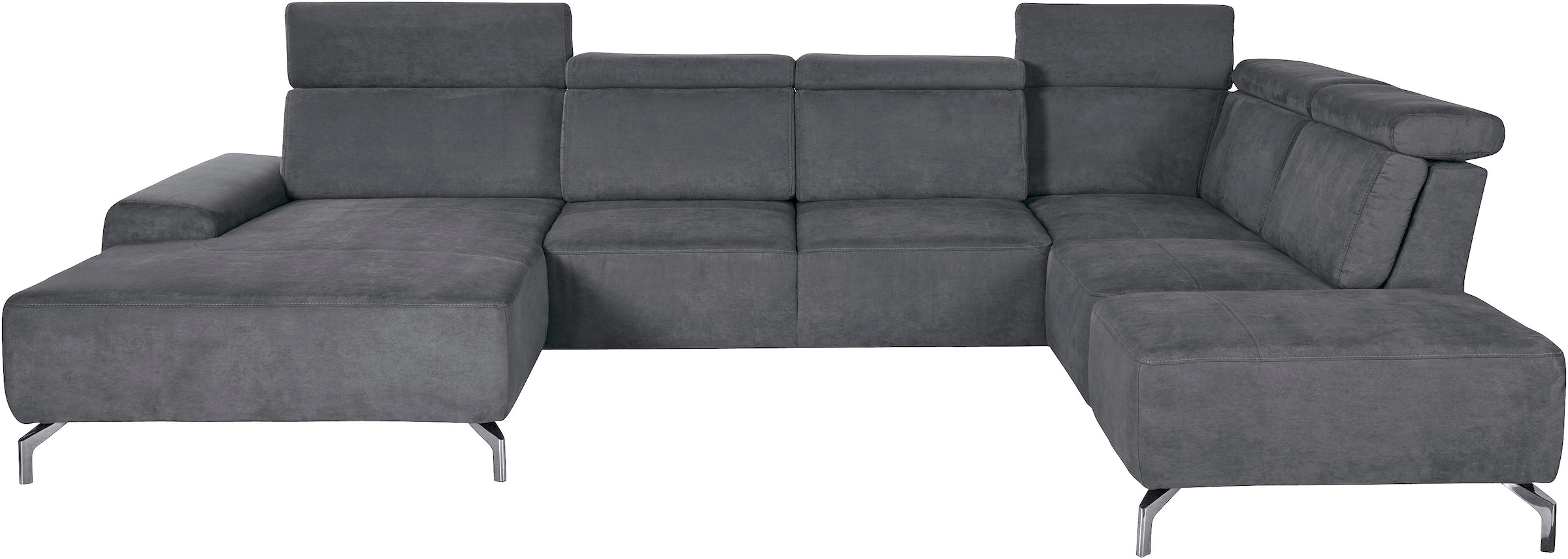 sit&more Wohnlandschaft »Gizeh U-Form«, 15 cm Fusshöhe, inklusive Sitztiefenverstellung und Kopfteilverstellung